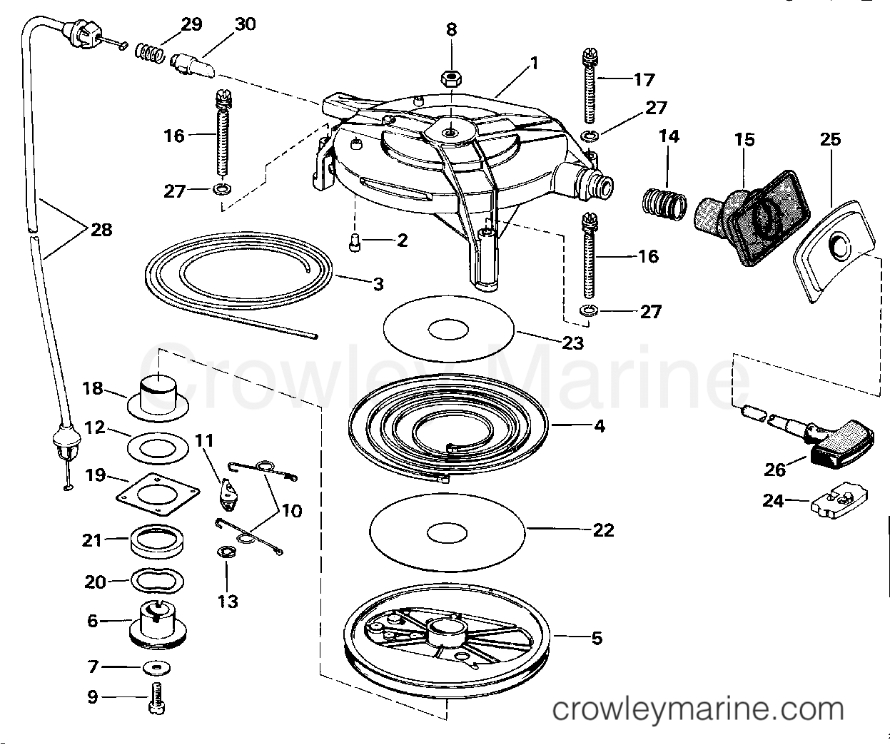 1986 Evinrude Outboards 20 - E20CRCDC - REWIND STARTER section