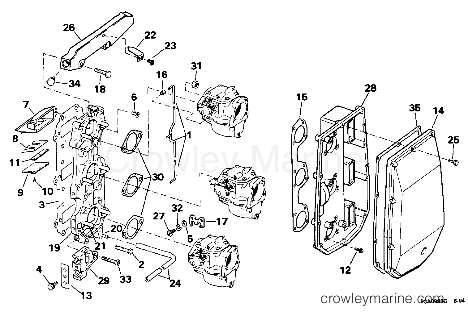 INTAKE MANIFOLD - 1995 Evinrude Outboards 70 E70TLEOR | Crowley Marine