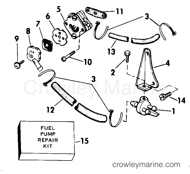 FUEL PUMP 1990 Johnson Outboards 3 J3BRESR Crowley Marine