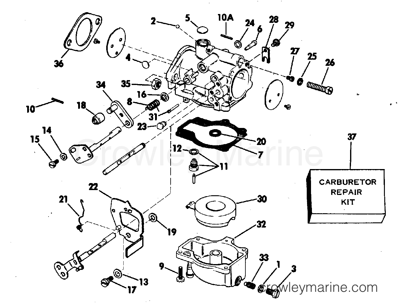 CARBURETOR - 1978 Johnson Outboards 75 75ER78C | Crowley Marine