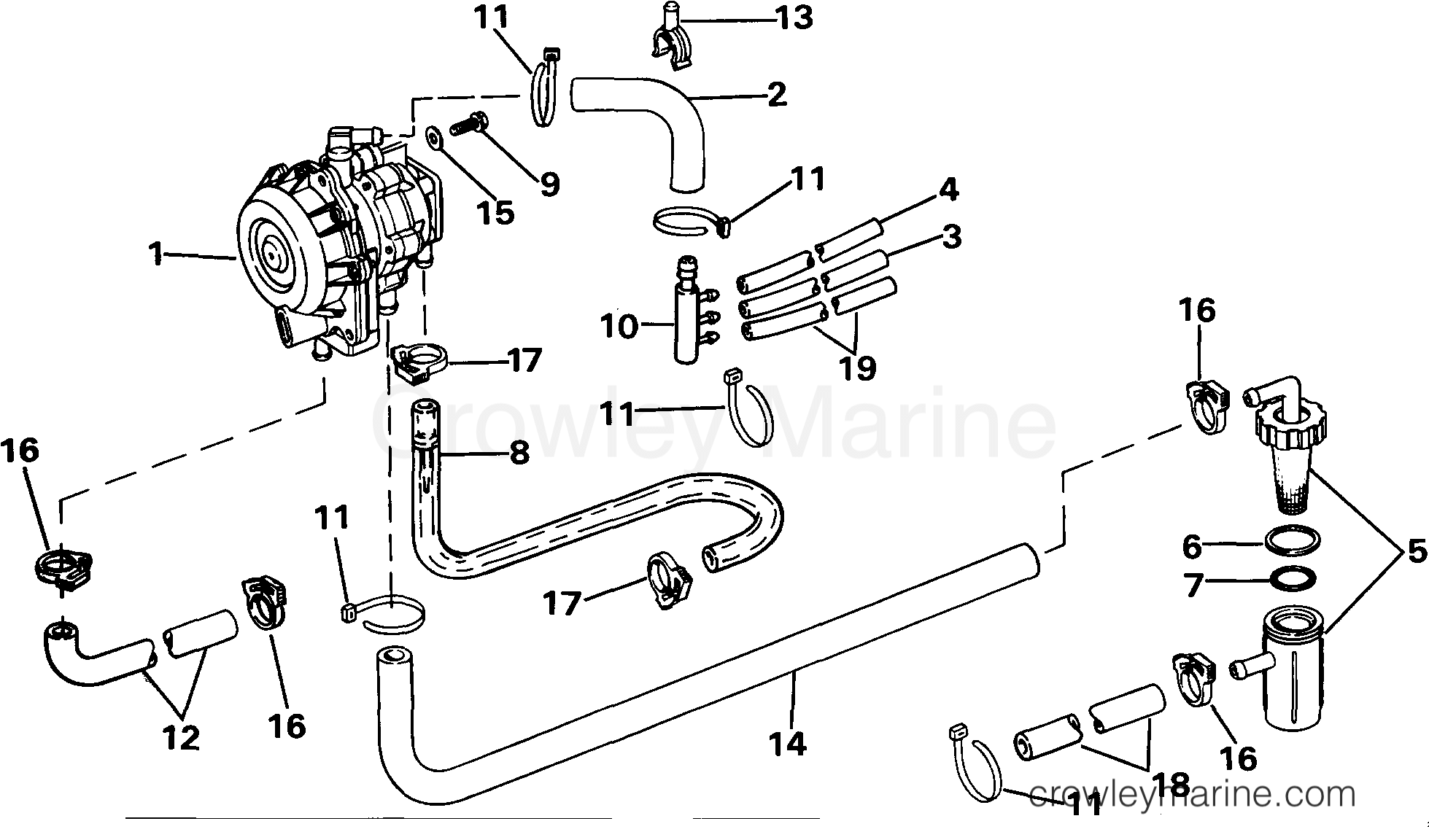 VRO PUMP 1985 Johnson Outboards 50 J50BECOB Crowley Marine