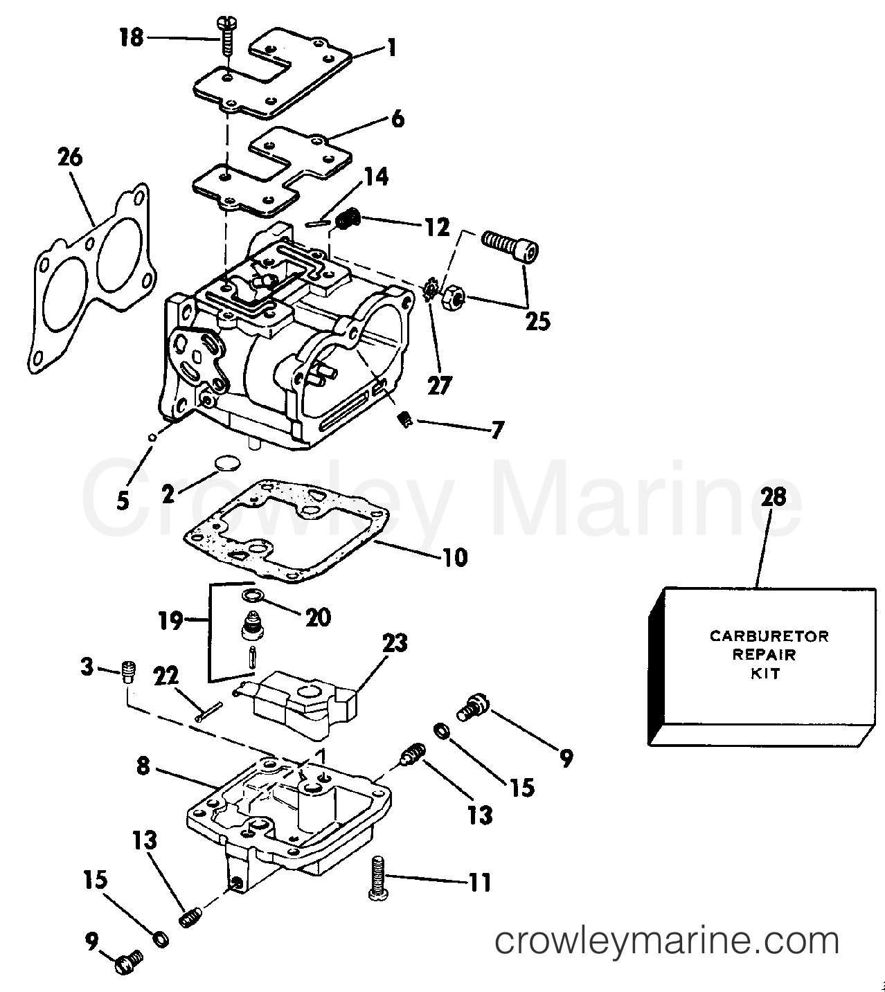 1988 Evinrude Outboards 88 - VE88MSLCCC CARBURETOR section