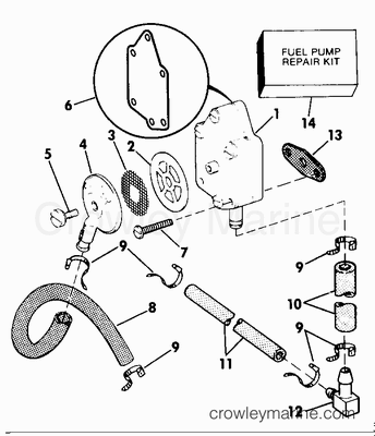 fuel pump parts evinrude 1986 johnson diagram catalog outboards