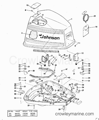 1977 Johnson Outboards 115 [115EL77S] - Parts Lookup - Crowley Marine