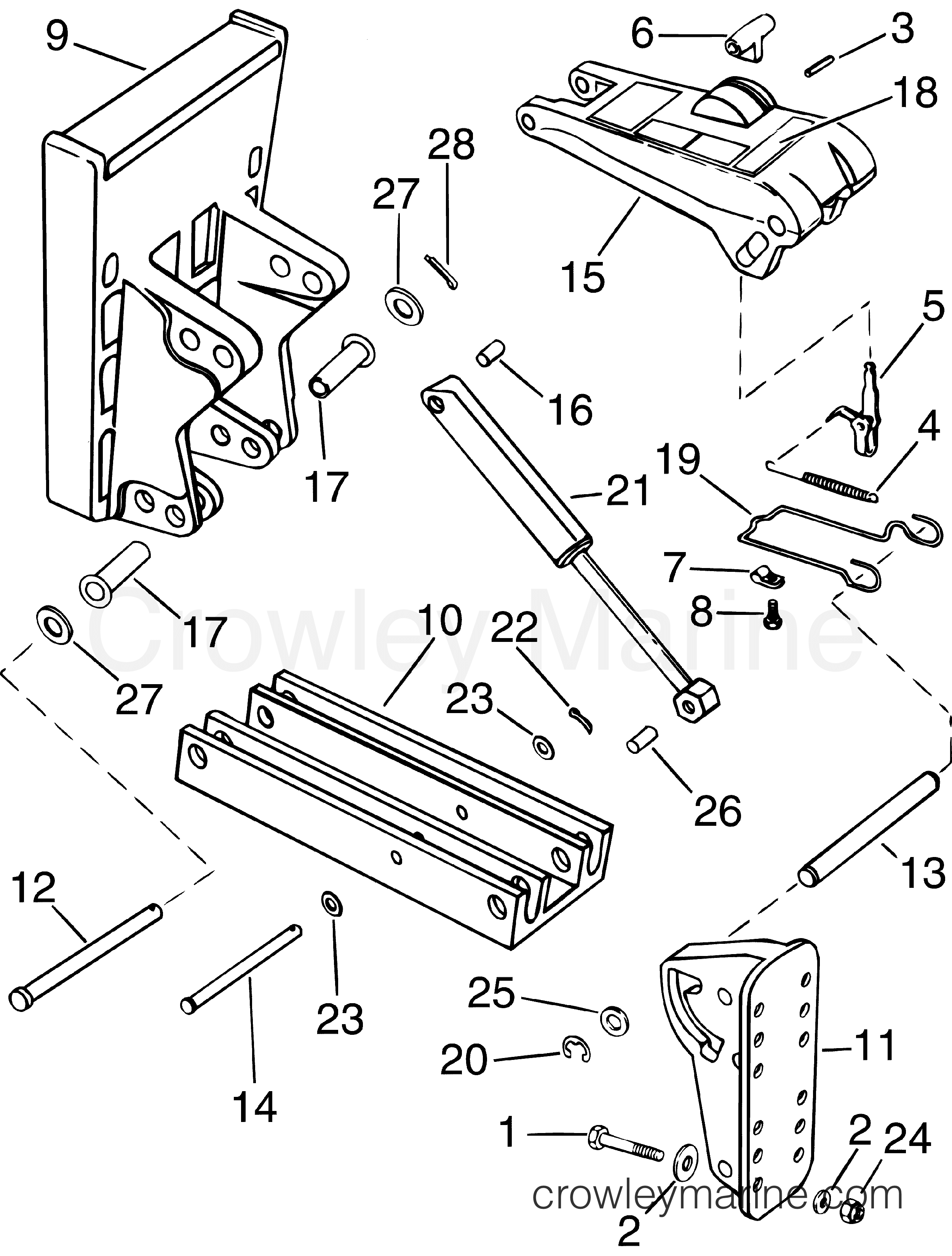 2005-2010 Rigging Parts Accessories - Miscellaneous AUXILIARY ENGINE BRACKET - 125 LB (56.6 KG) CAPACITY section