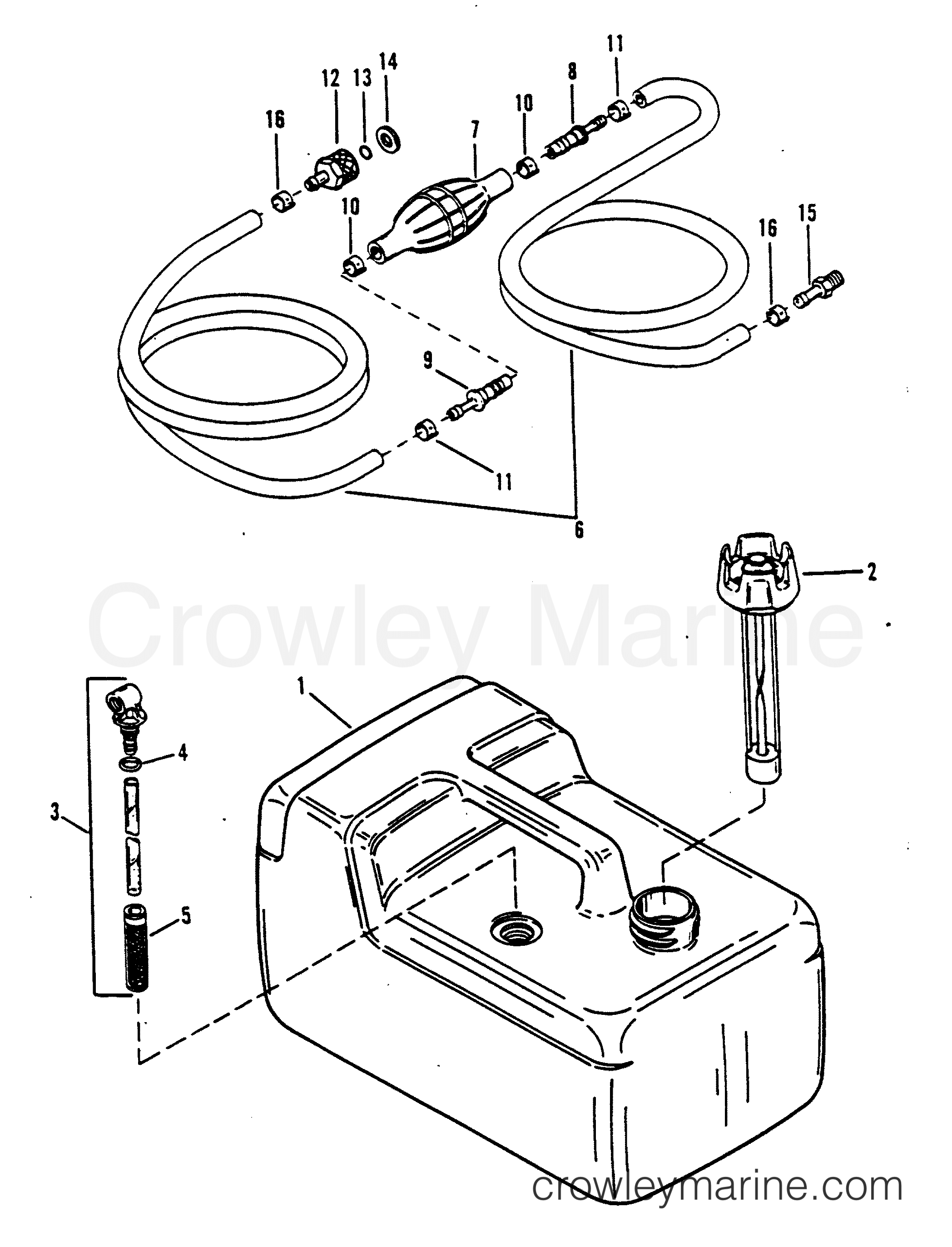 FUEL TANK AND LINE (PLASTIC - 3.2 GALLON)