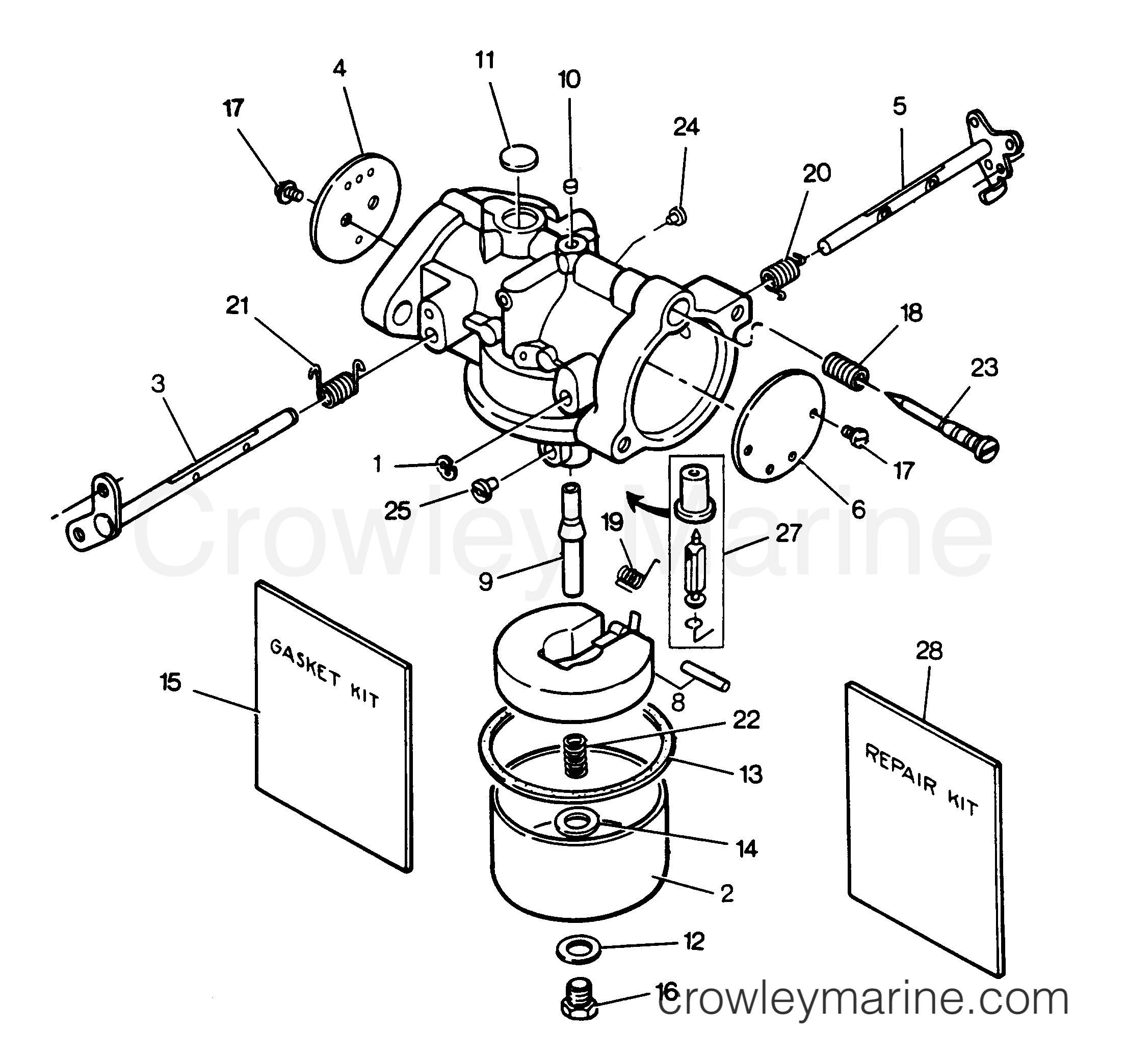 1988 Force Outboard 85 - H0851X88A - CARBURETOR section