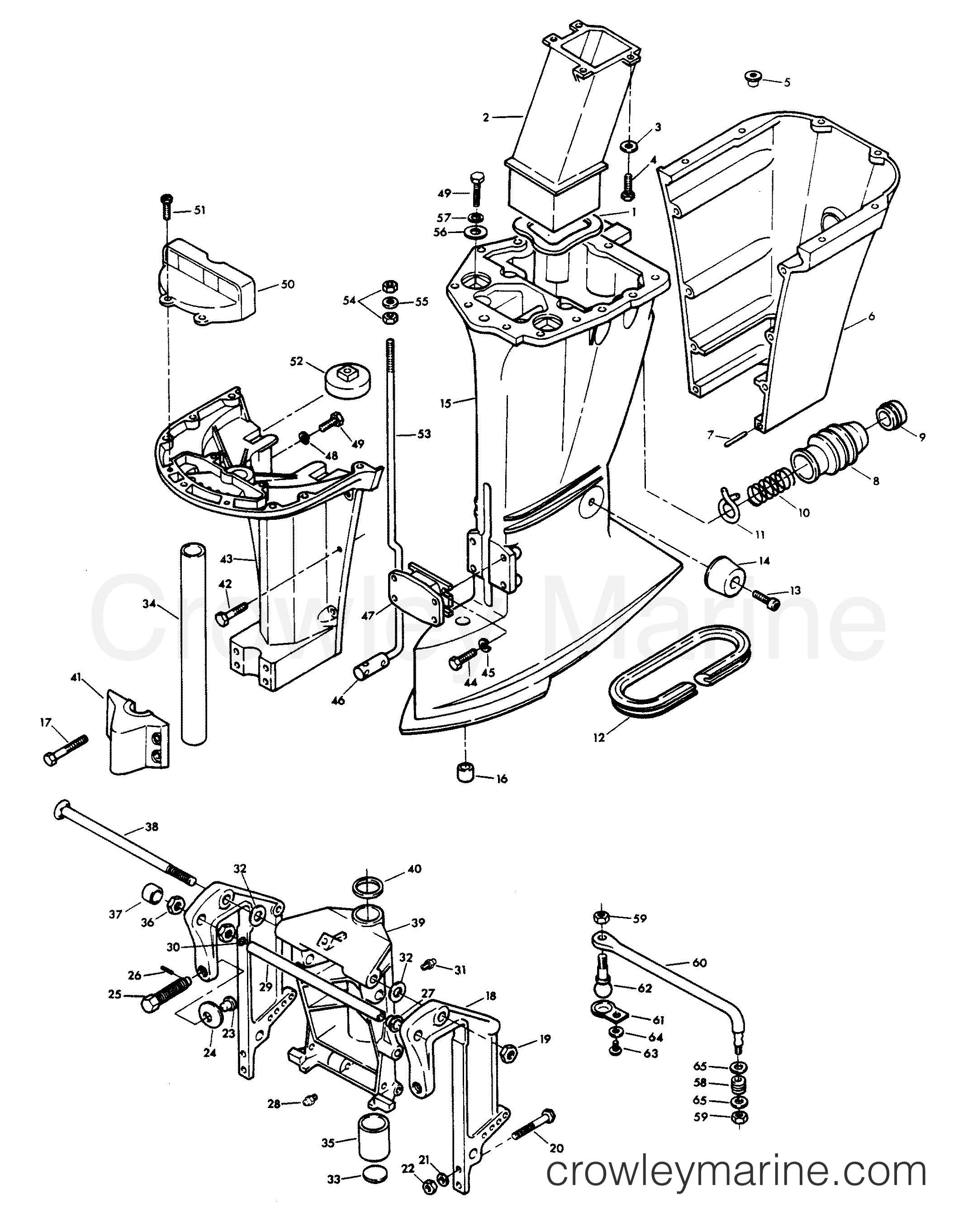 MOTOR LEG 1980 Chrysler Outboard 115 1154B0B Crowley Marine