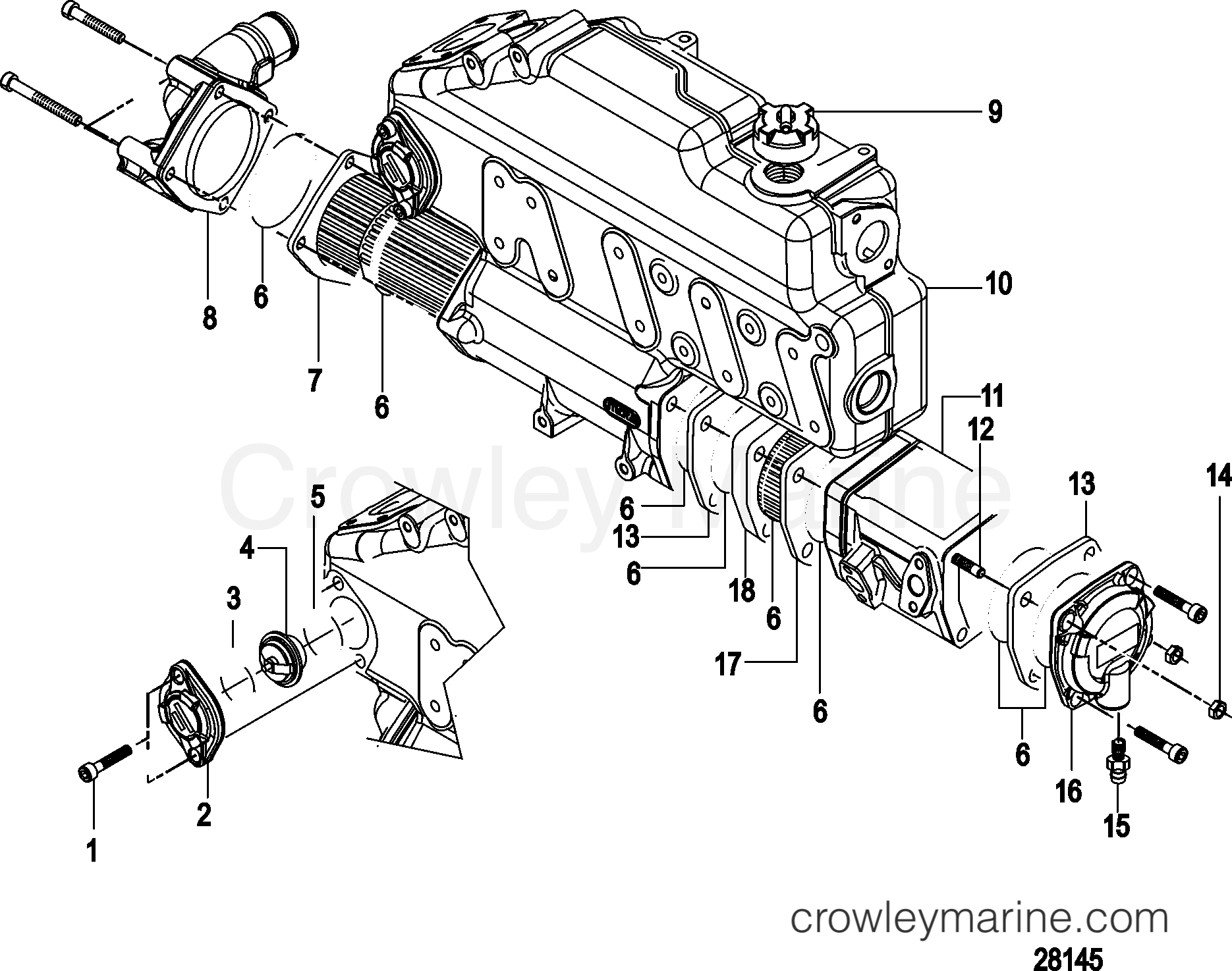 HEAT EXCHANGER 1998 Mercruiser 2.0L QSD [EJ 130] 40200002D Crowley