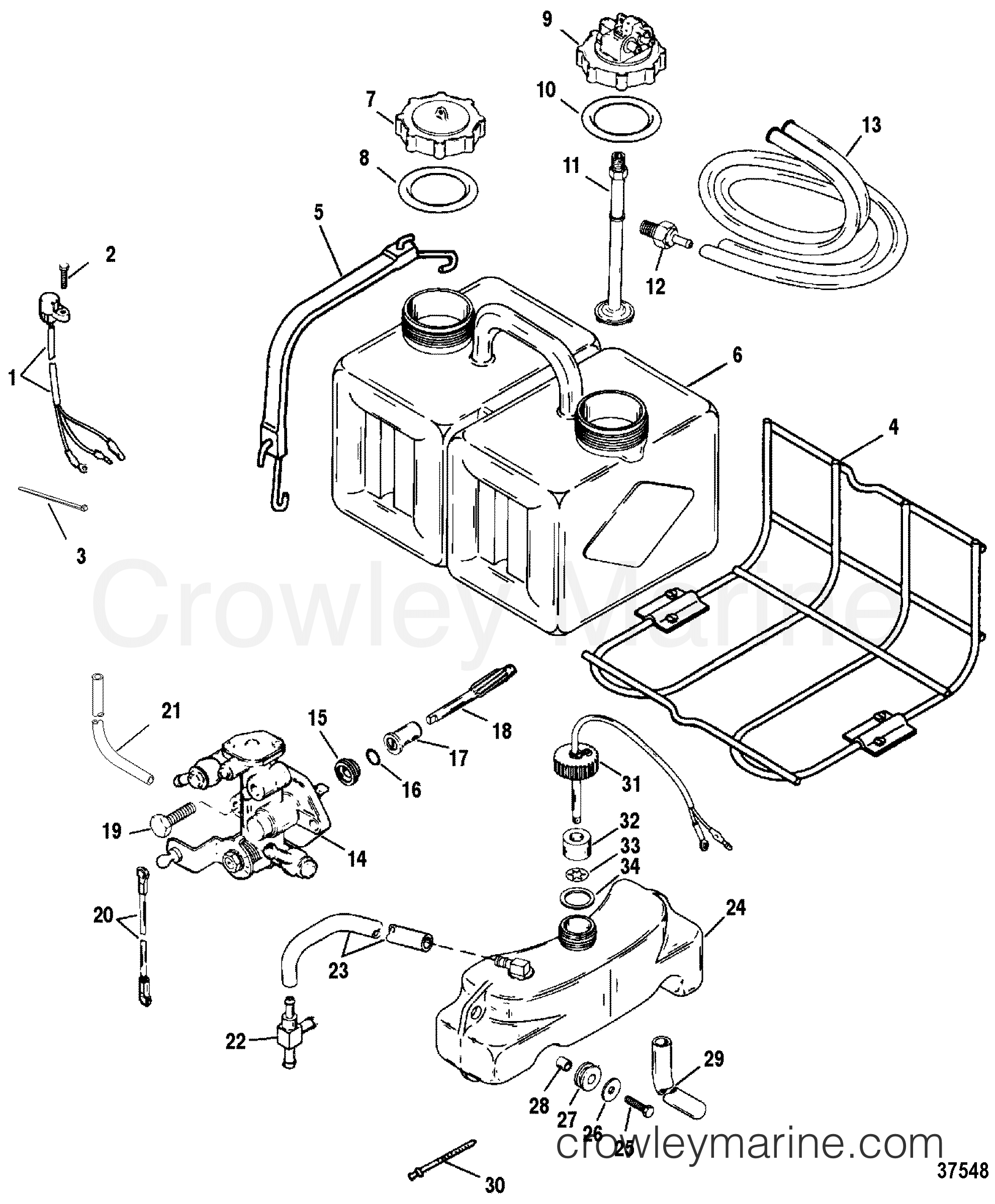 OIL INJECTION COMPONENTS 1998 Mercury Outboard 175 [L EFI] 1175413UD