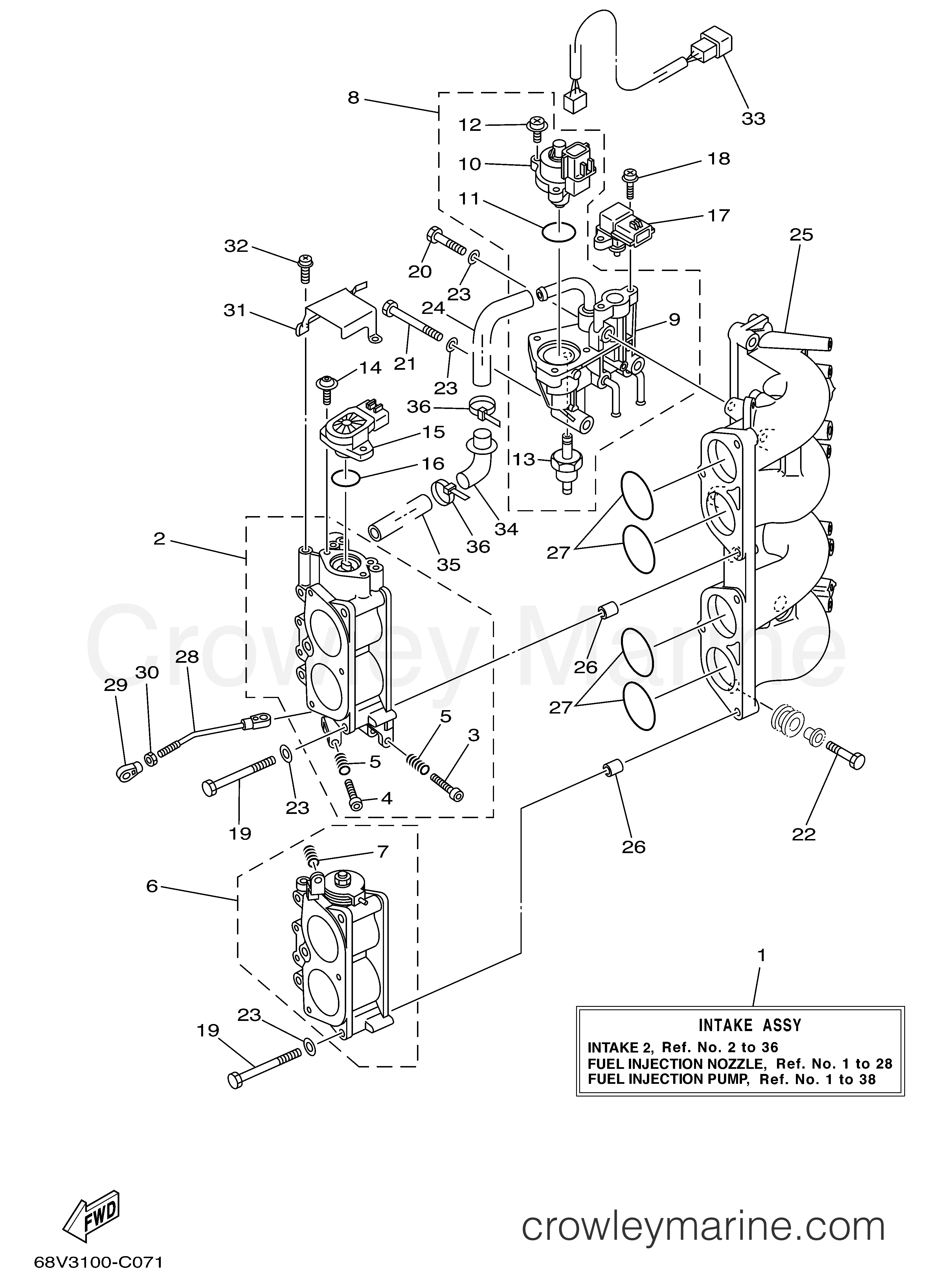 INTAKE 2 2005 Yamaha Outboard 115hp F115TLRD Crowley Marine