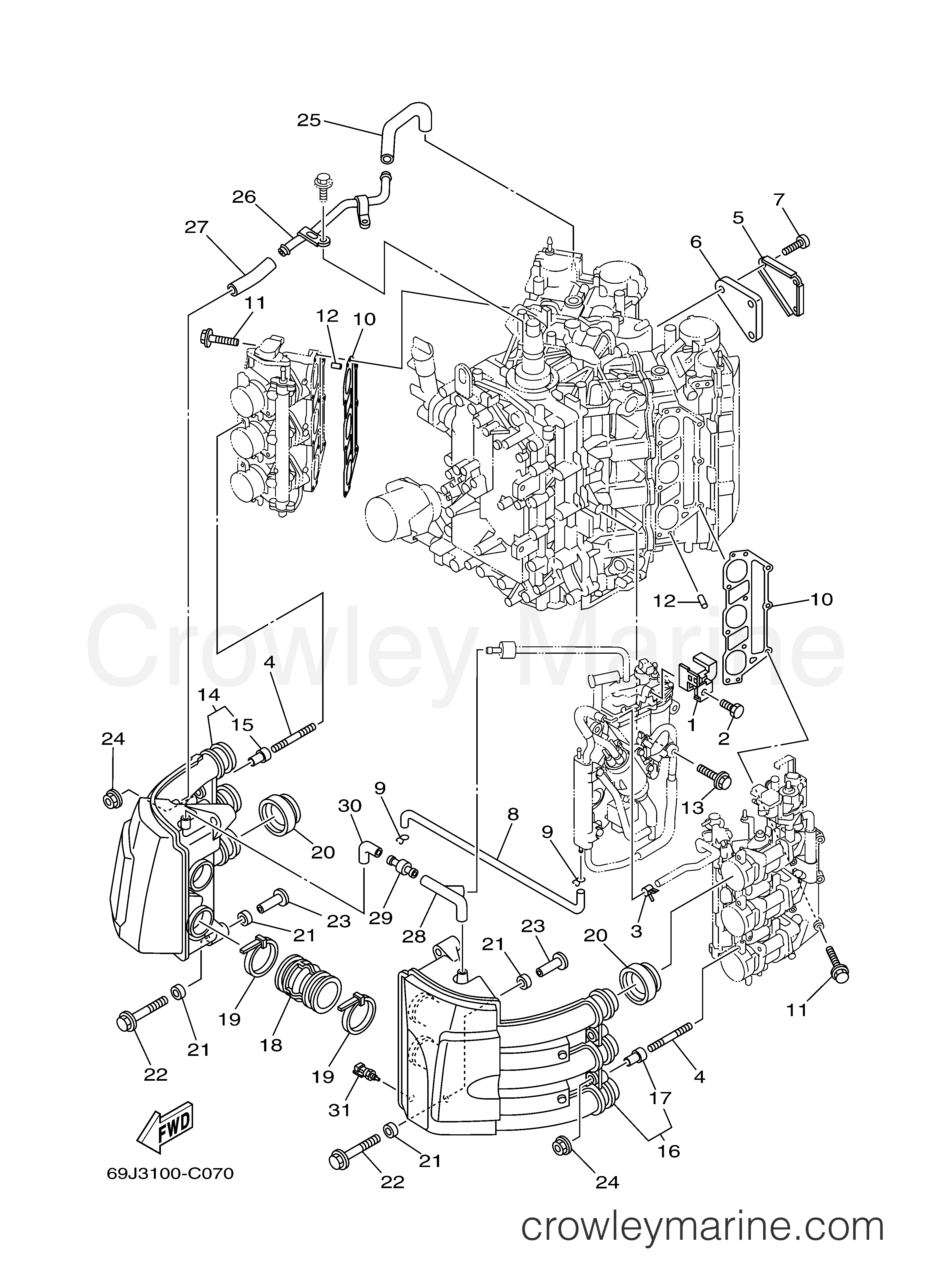 INTAKE 2004 Yamaha Outboard 225hp F225TXRC Crowley Marine