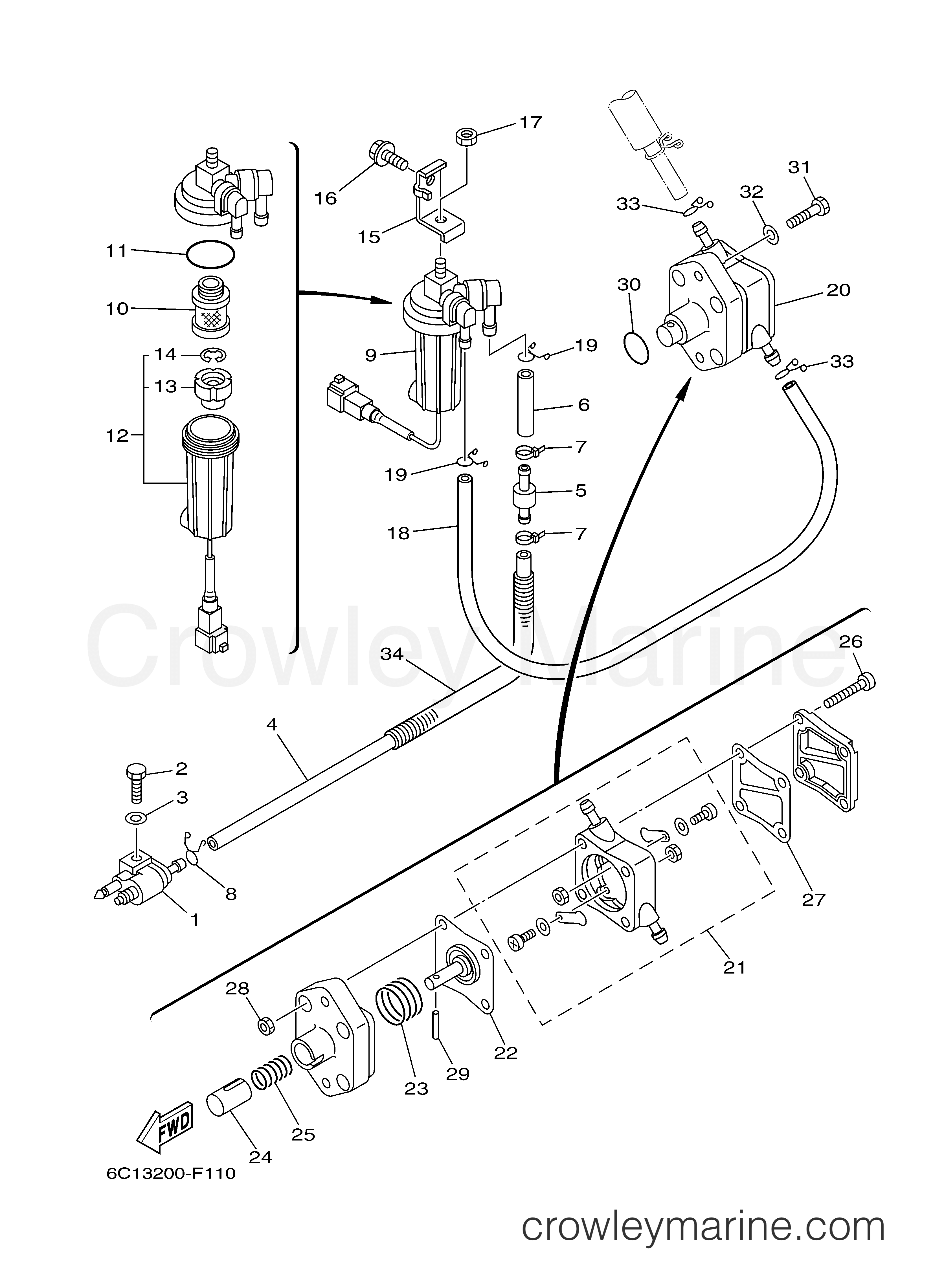 FUEL 1 2008 Yamaha Outboard 60hp F60TLR Crowley Marine