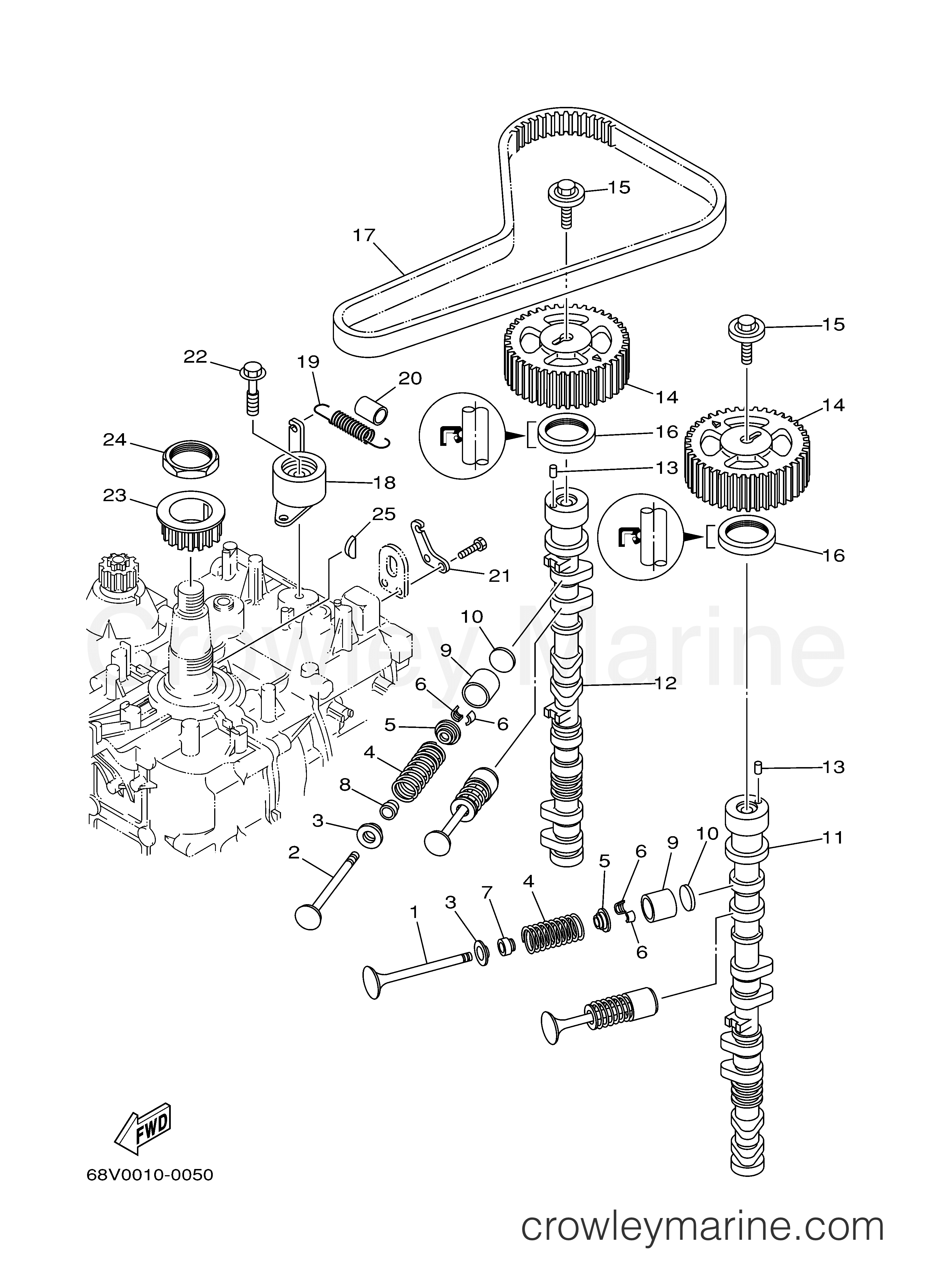 VALVE 2005 Yamaha Outboard 115hp F115TLR Crowley Marine