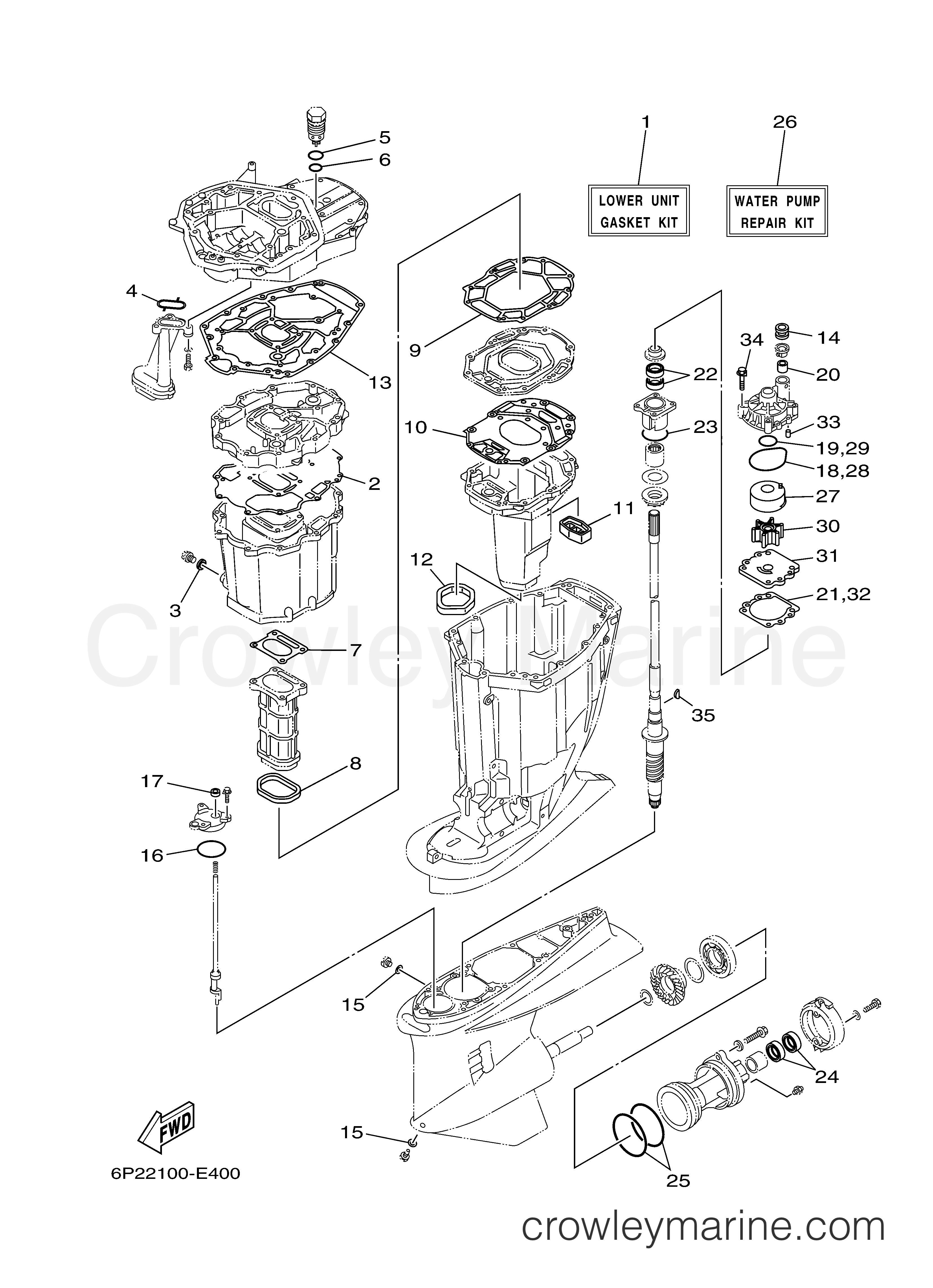 REPAIR KIT 2 - 2005 Yamaha Outboard 250hp F250TXR | Crowley Marine