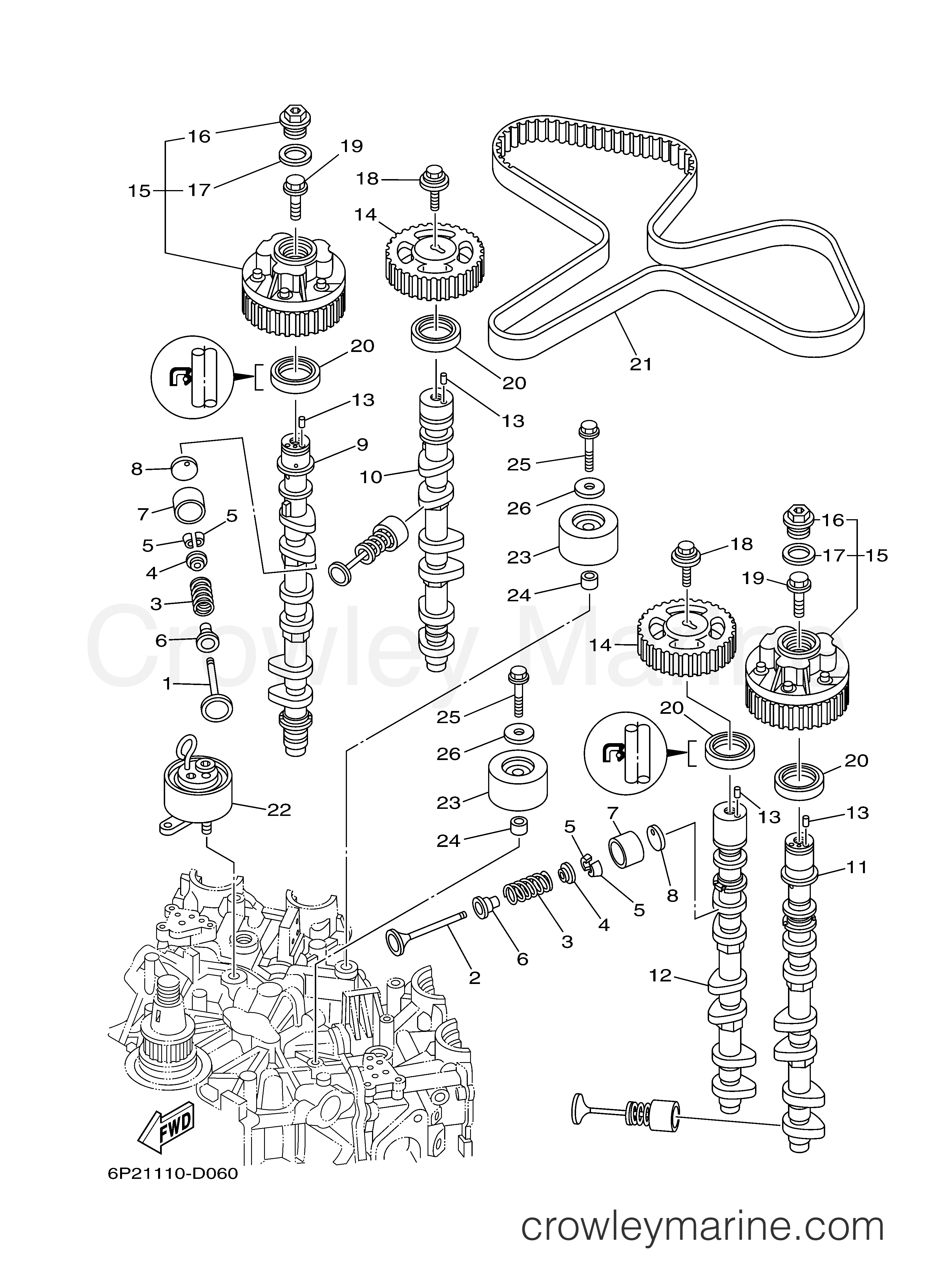 VALVE 2006 Yamaha Outboard 250hp F250TUR Crowley Marine
