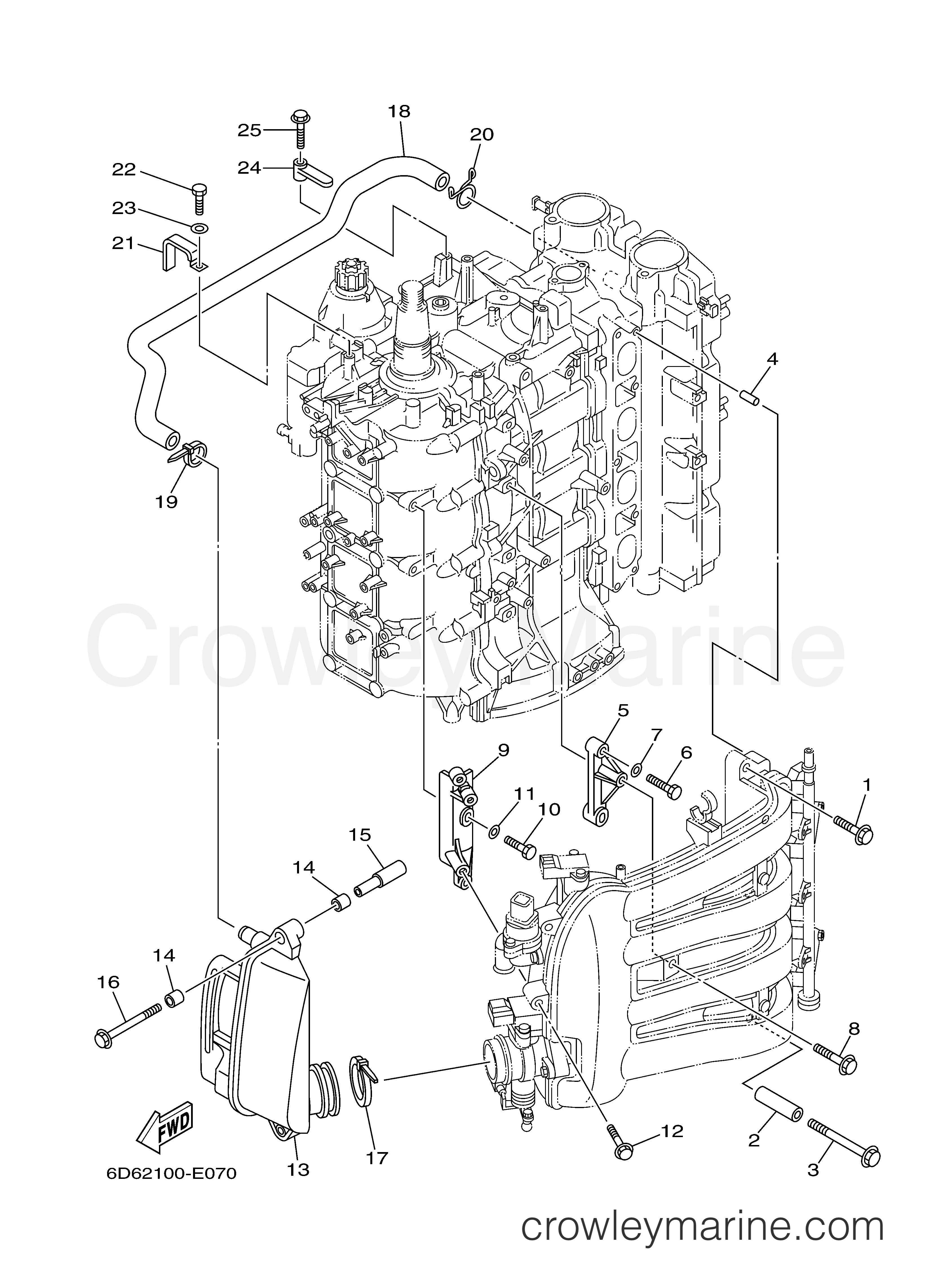 INTAKE 2 2007 Yamaha Outboard 90hp F90TLR Crowley Marine