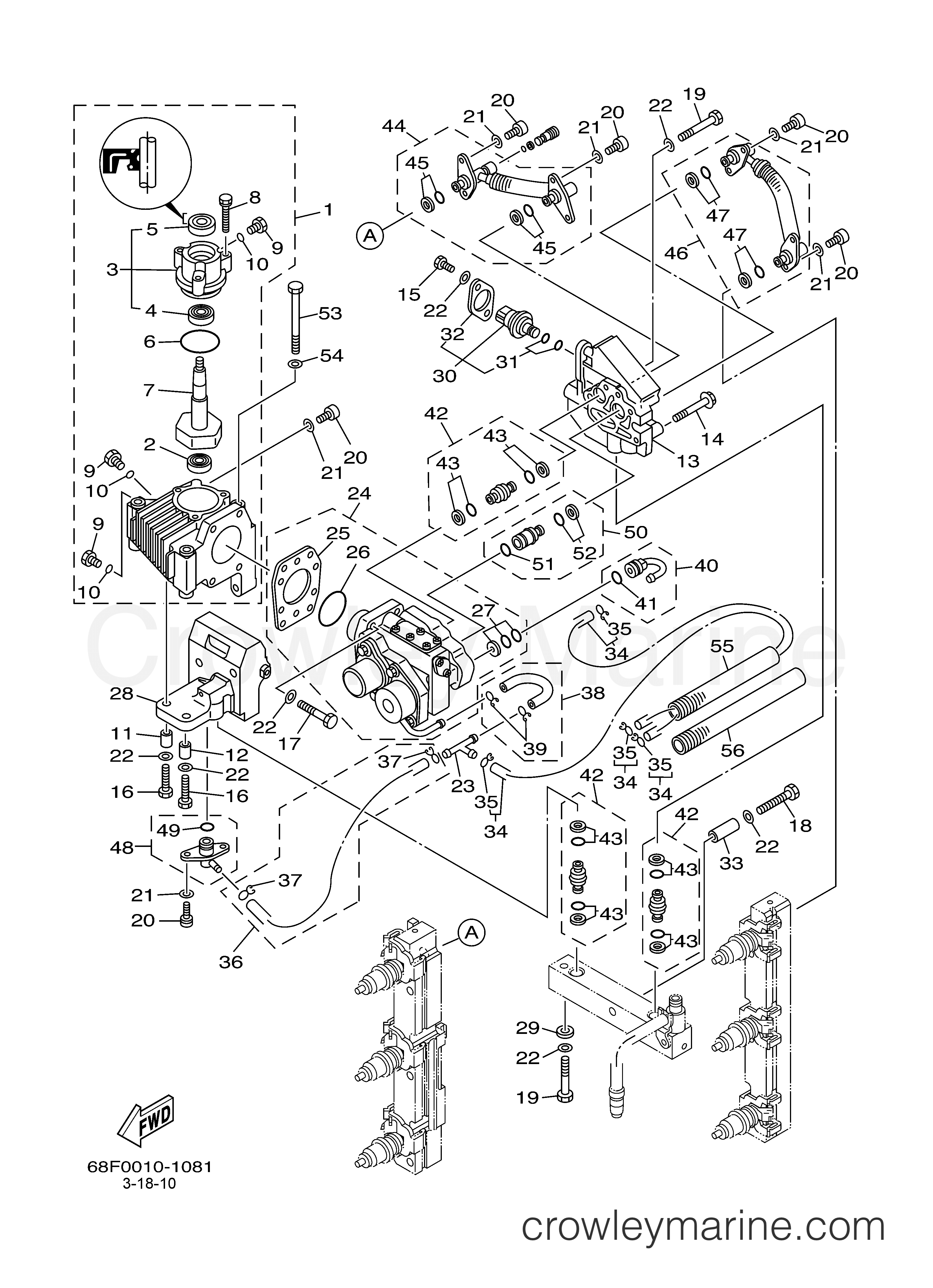 FUEL INJECTION PUMP 2001 Yamaha Outboard 200hp Z200TXRZ Crowley Marine