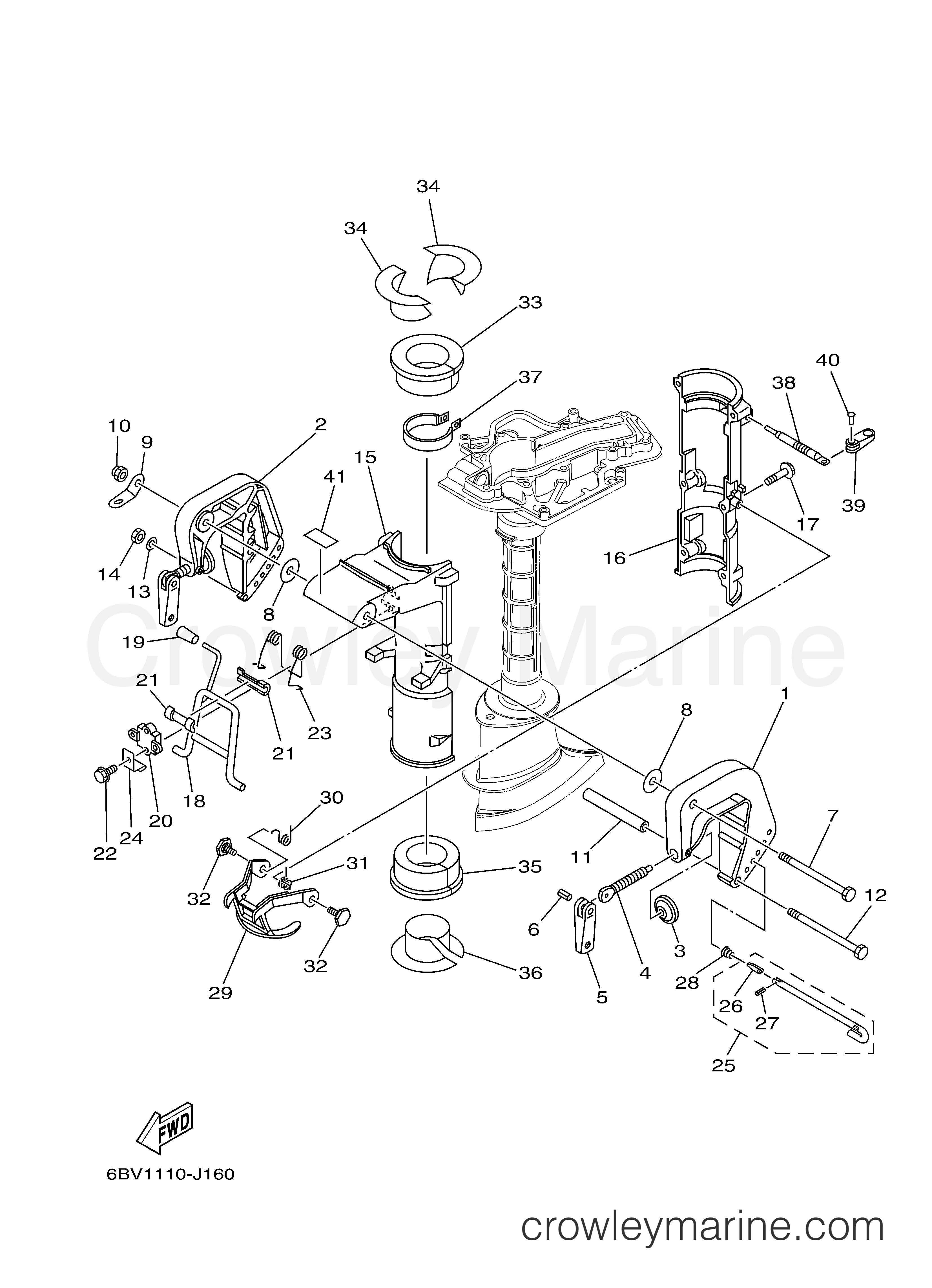 BRACKET 2014 Yamaha Outboard 6hp F6SMHA Crowley Marine
