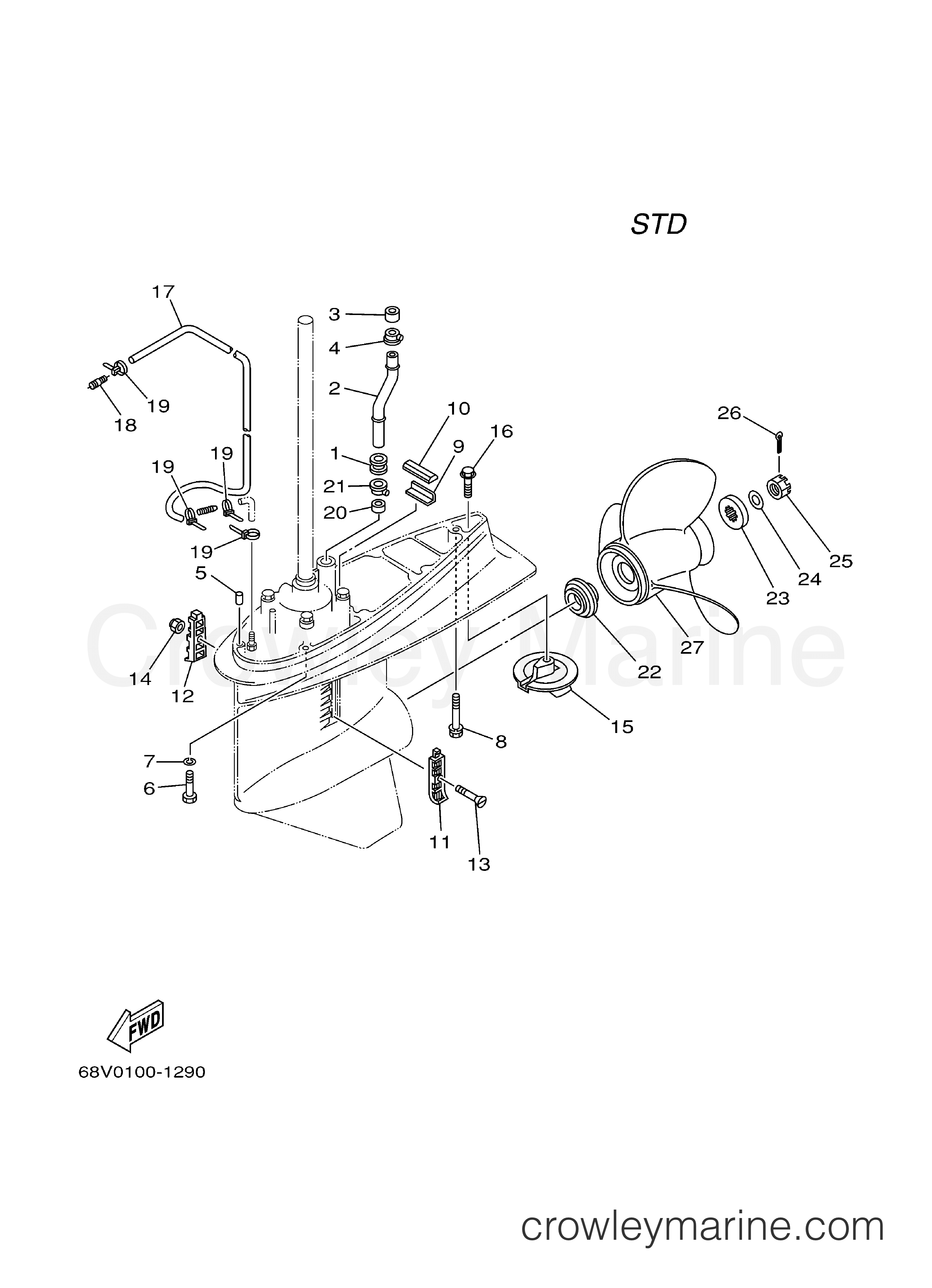 LOWER CASING DRIVE 2 F115 2005 Yamaha Outboard 115hp F115TXR