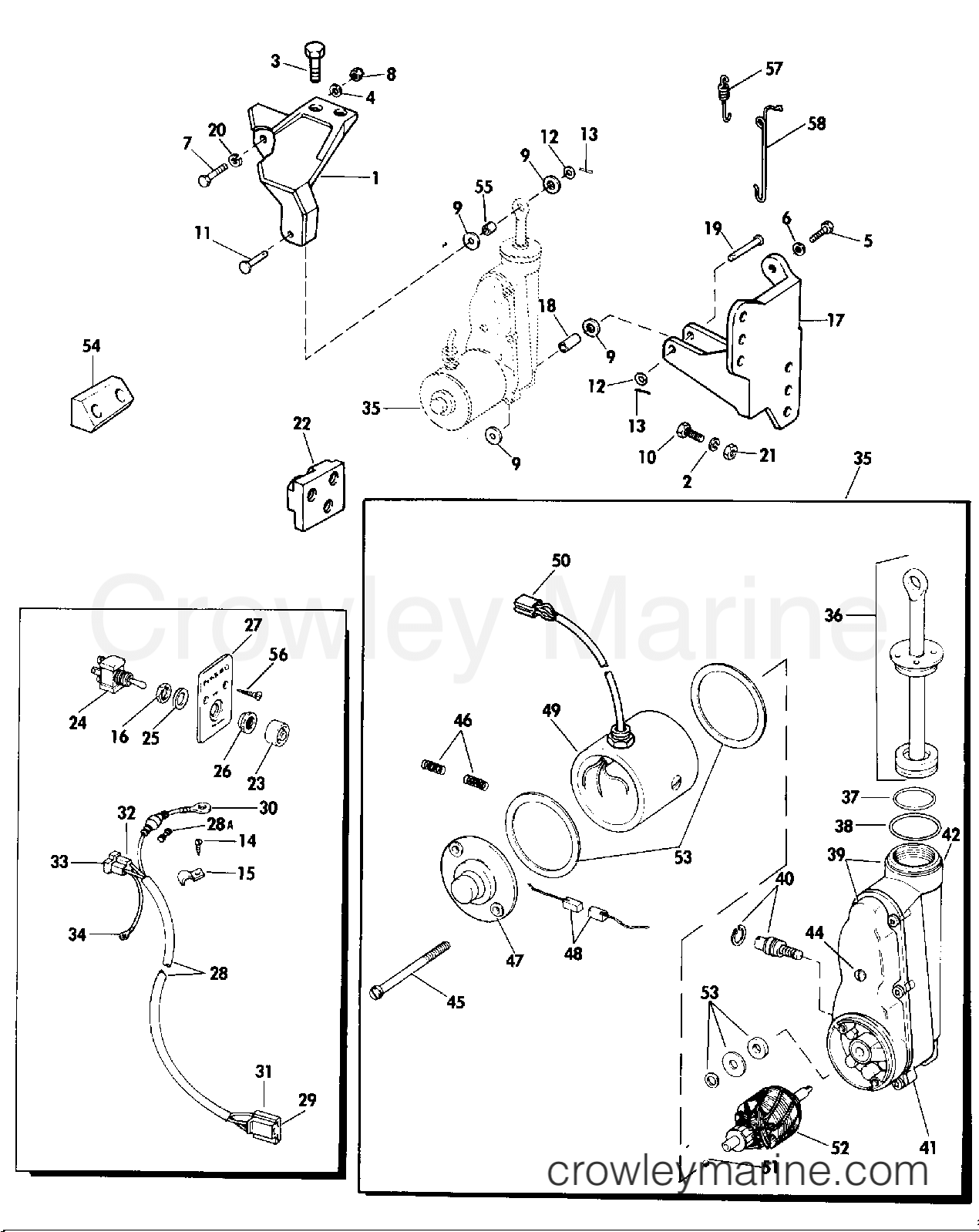 1995 Rigging Parts Accessories - Power Trim & Tilt - POWER TILT KIT - 20/25 REMOTE ELECTRIC, ALL 28,30,35 MODELS