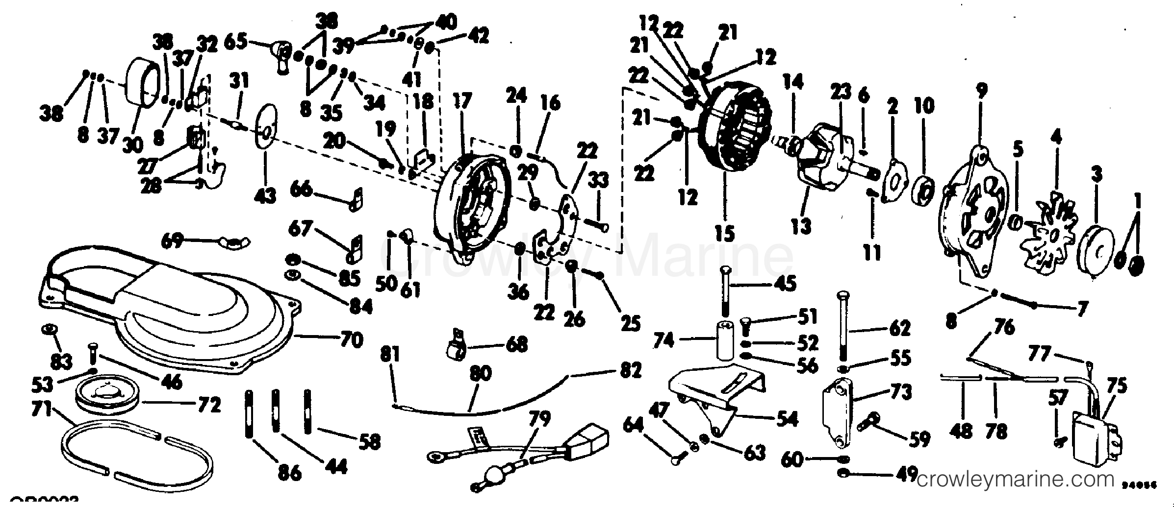 1981 Rigging OMC Stern Drive - All Models - ALTERNATOR KIT-SAIL DRIVE