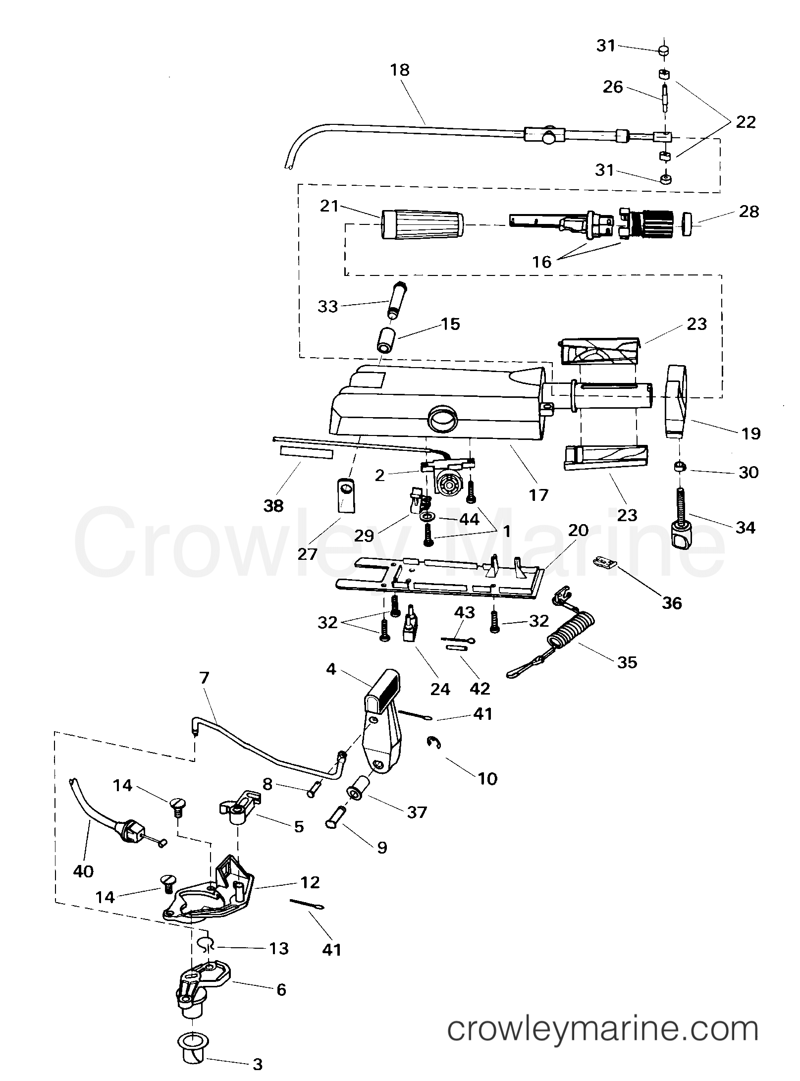 2000 Outboard 8 - J8RSSB - STEERING HANDLE