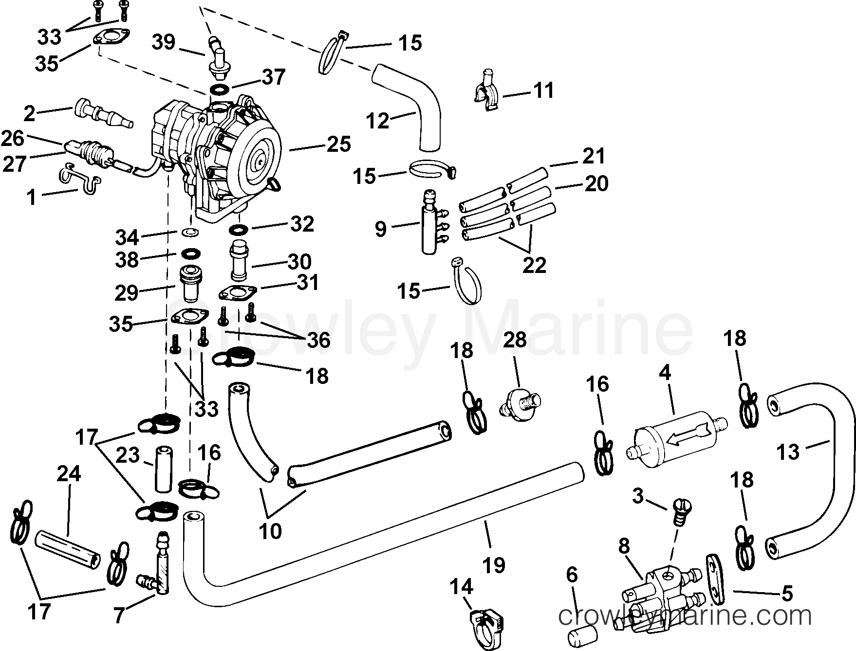 2003 Outboard 40 - J40PLSTD - FUEL / OIL PUMP