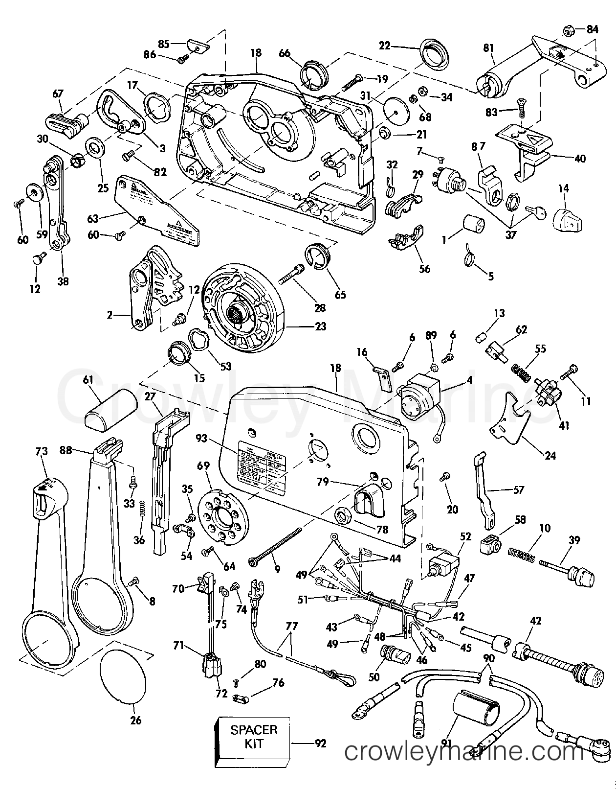 1990 Outboard 100 - J100WTLESM - REMOTE CONTROL