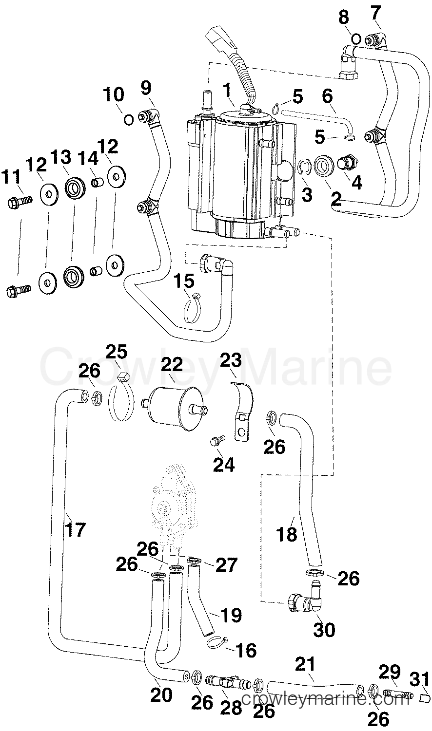 2004 Outboard 40 - E40DPLSRC - FUEL VAPOR SEPARATOR & PUMP