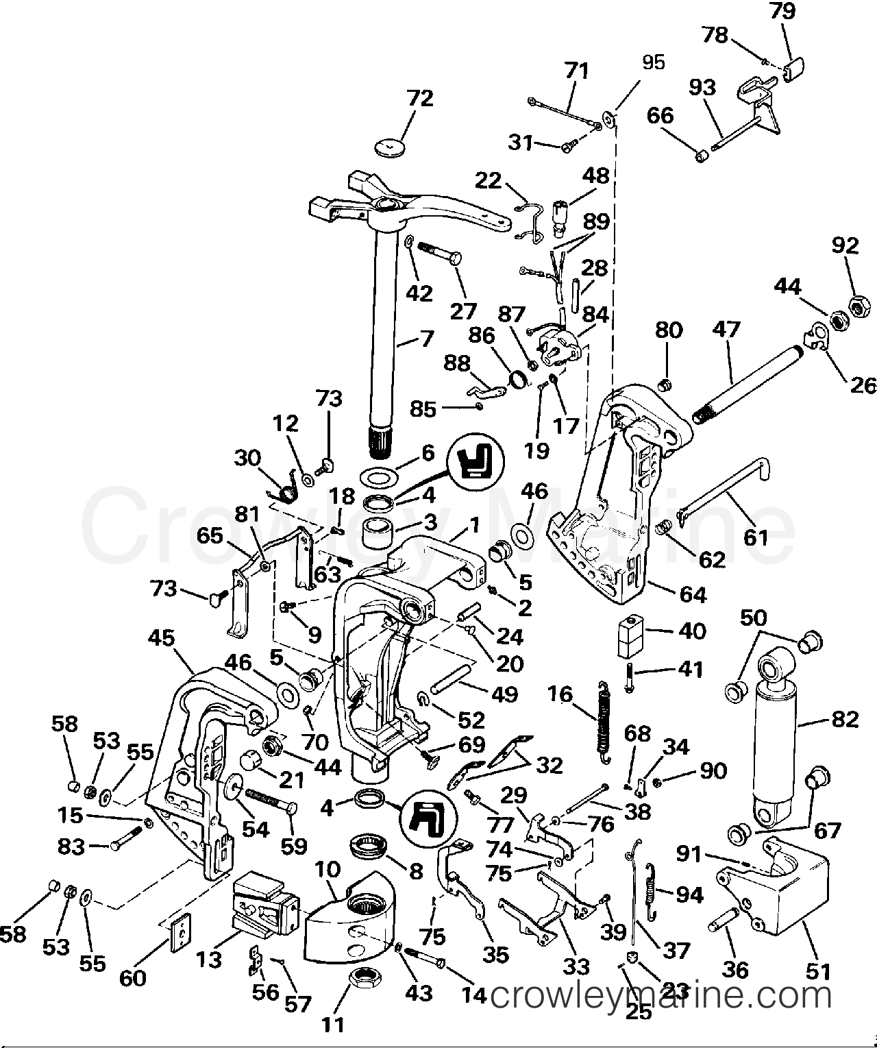 1989 Outboard 88 - J88MSLCER - MIDSECTION