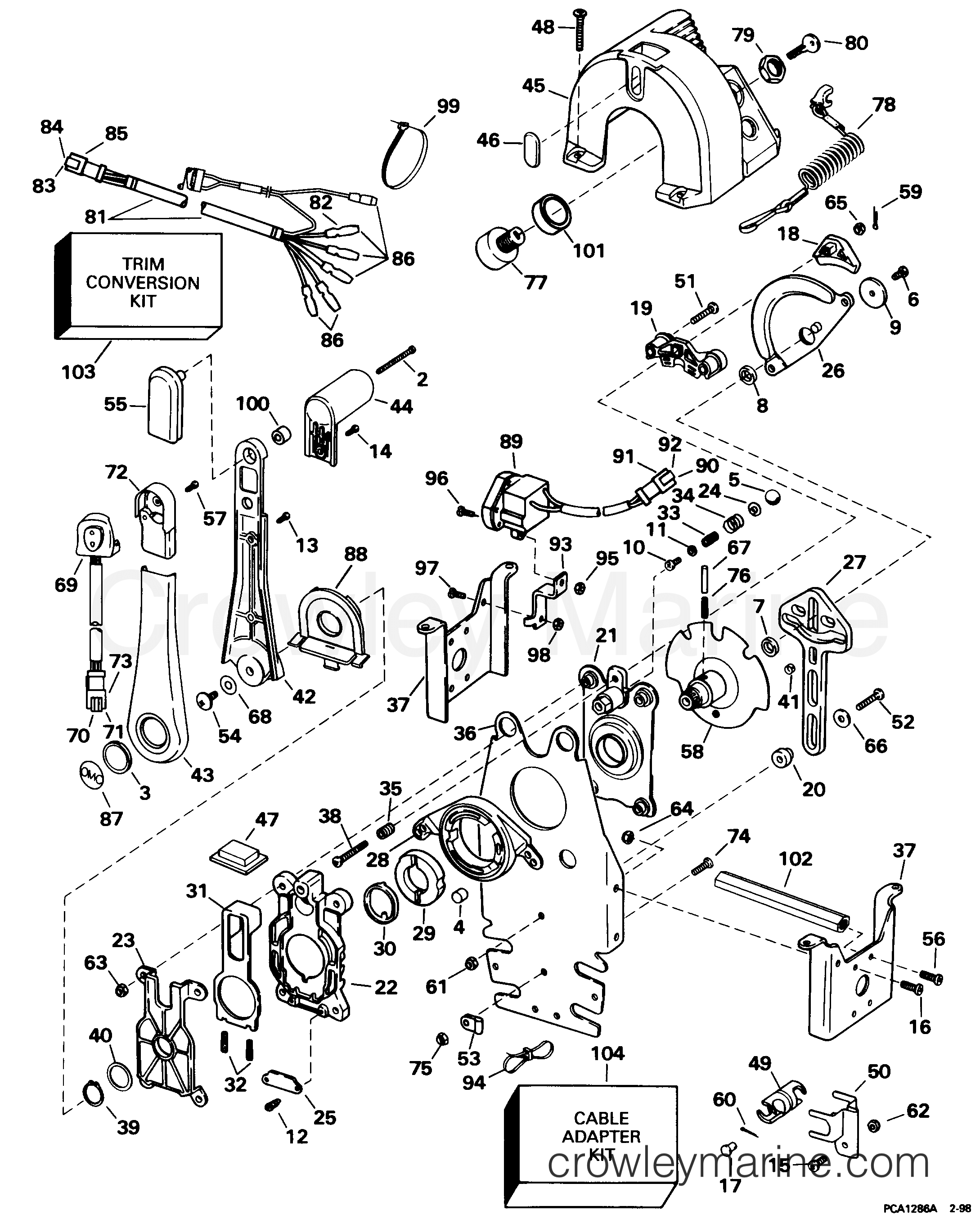 1998 Rigging Accessories - Remote Controls - REMOTE CONTROL -- BINNACLE -- SINGLE LEVEL -- KEY SWITCH