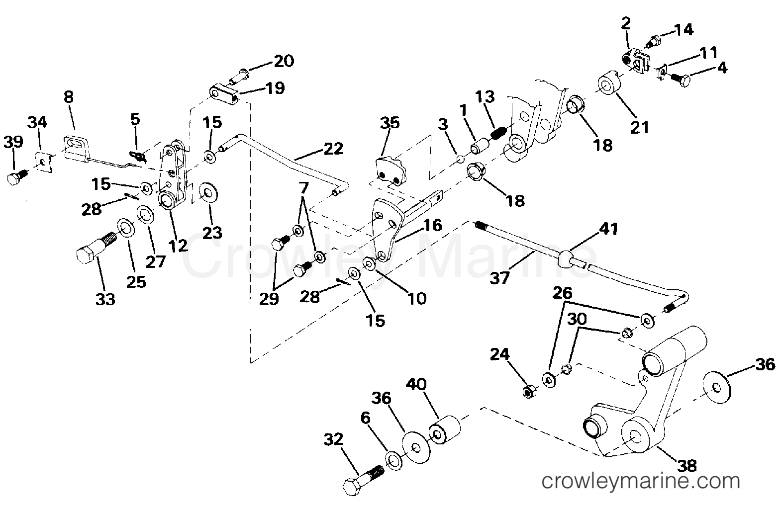 1993 Outboard 50 - J50BEETB - SHIFT & THROTTLE LINKAGE (CONTINUED)