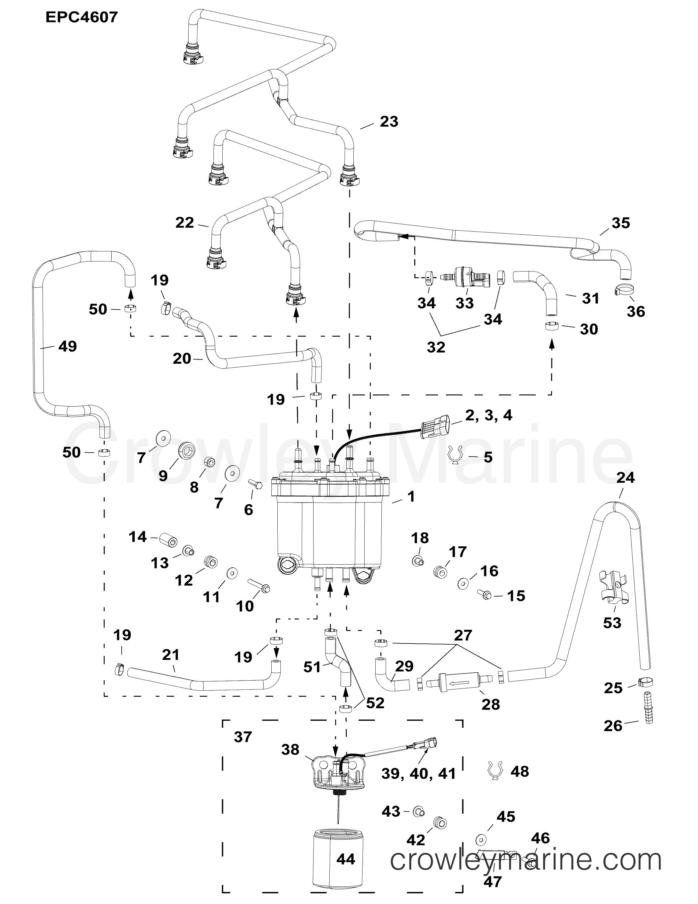 FUEL FILTER, PUMPS & VAPOR SEPARATOR AB Outboard 250 3.4L E250XABA