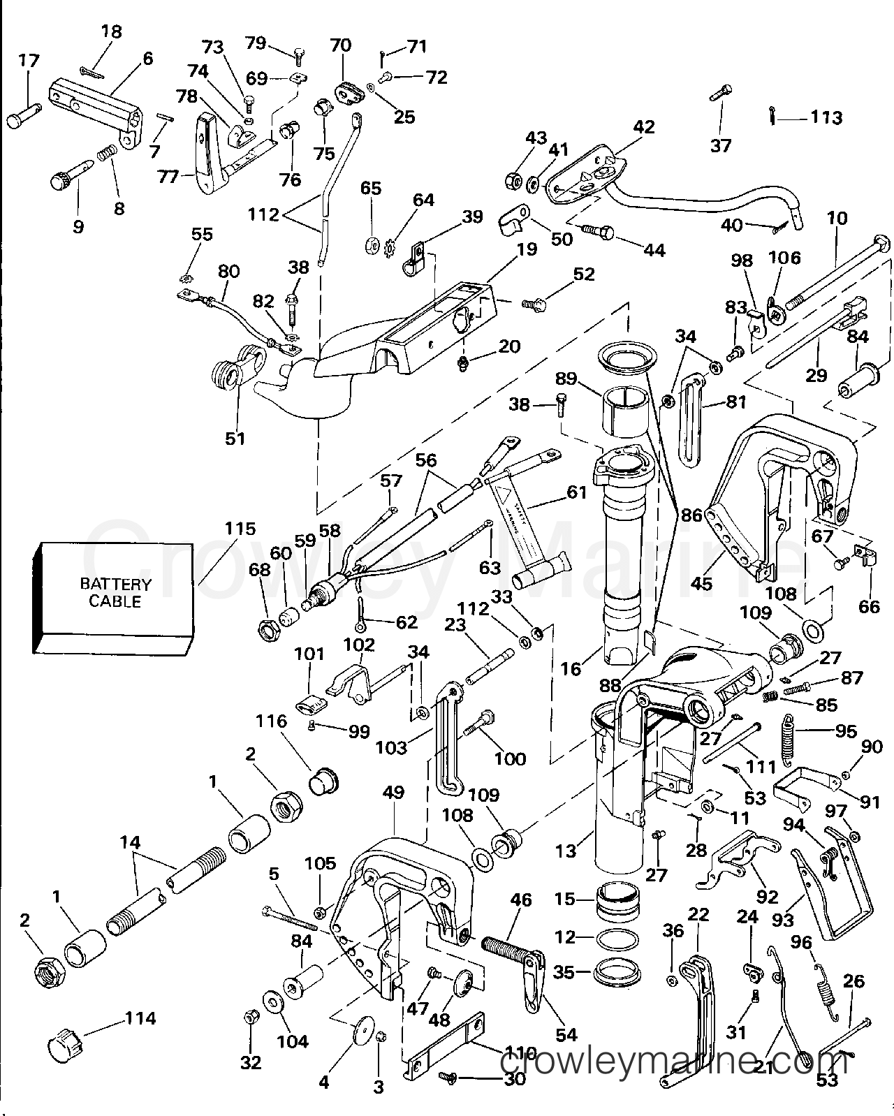 1991 Outboard 9.9 - J10EEIR - MIDSECTION (ALL MODELS EXCEPT SEL)