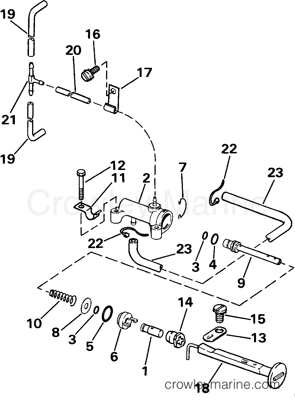 1985 Outboard 40 - E40TECOB - PRIMER SYSTEM - MANUAL START