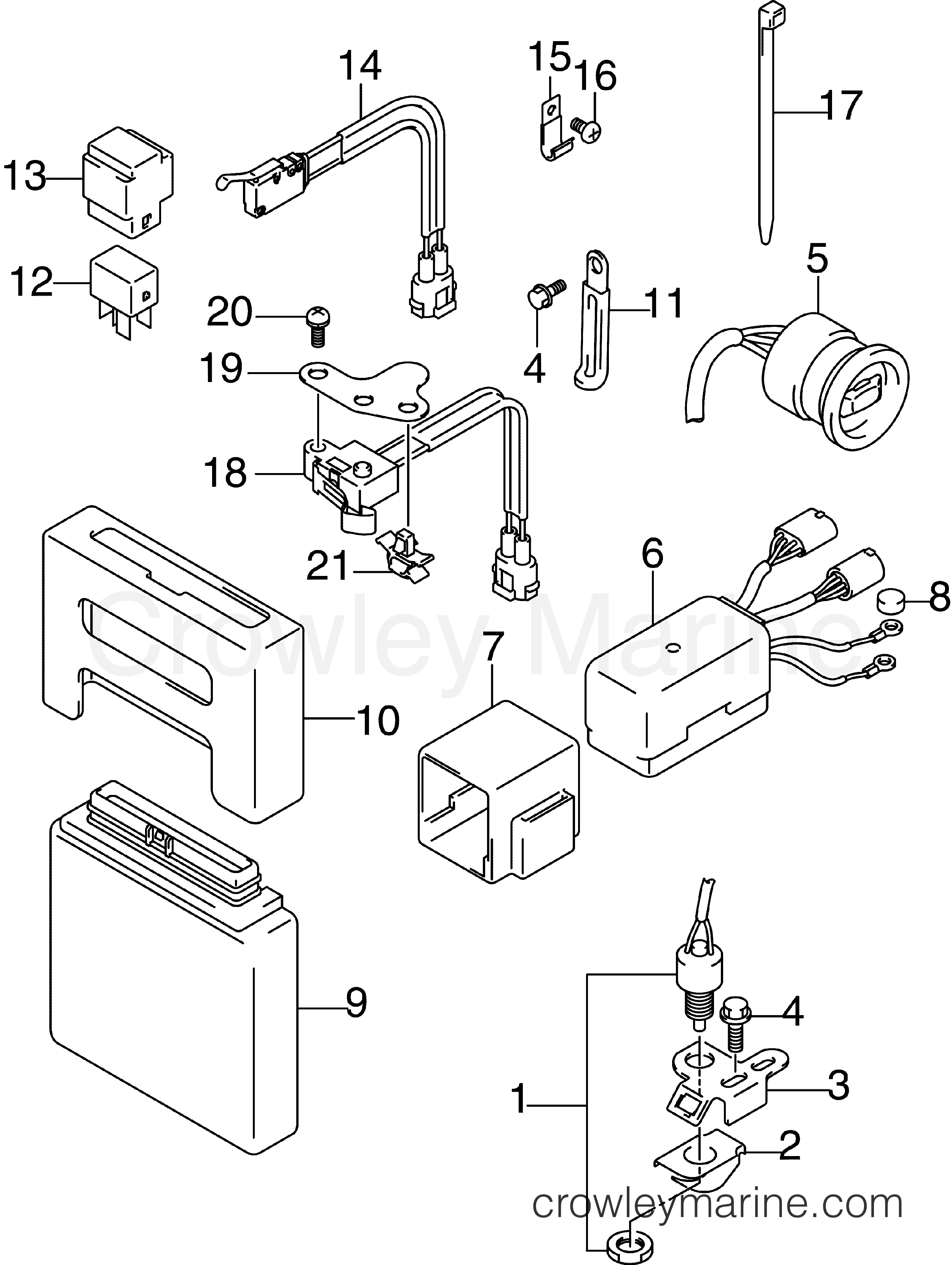 2006 Outboard 115 - J115PL4SDA - ENGINE CONTROL UNIT & POWER TRIM SWITCH