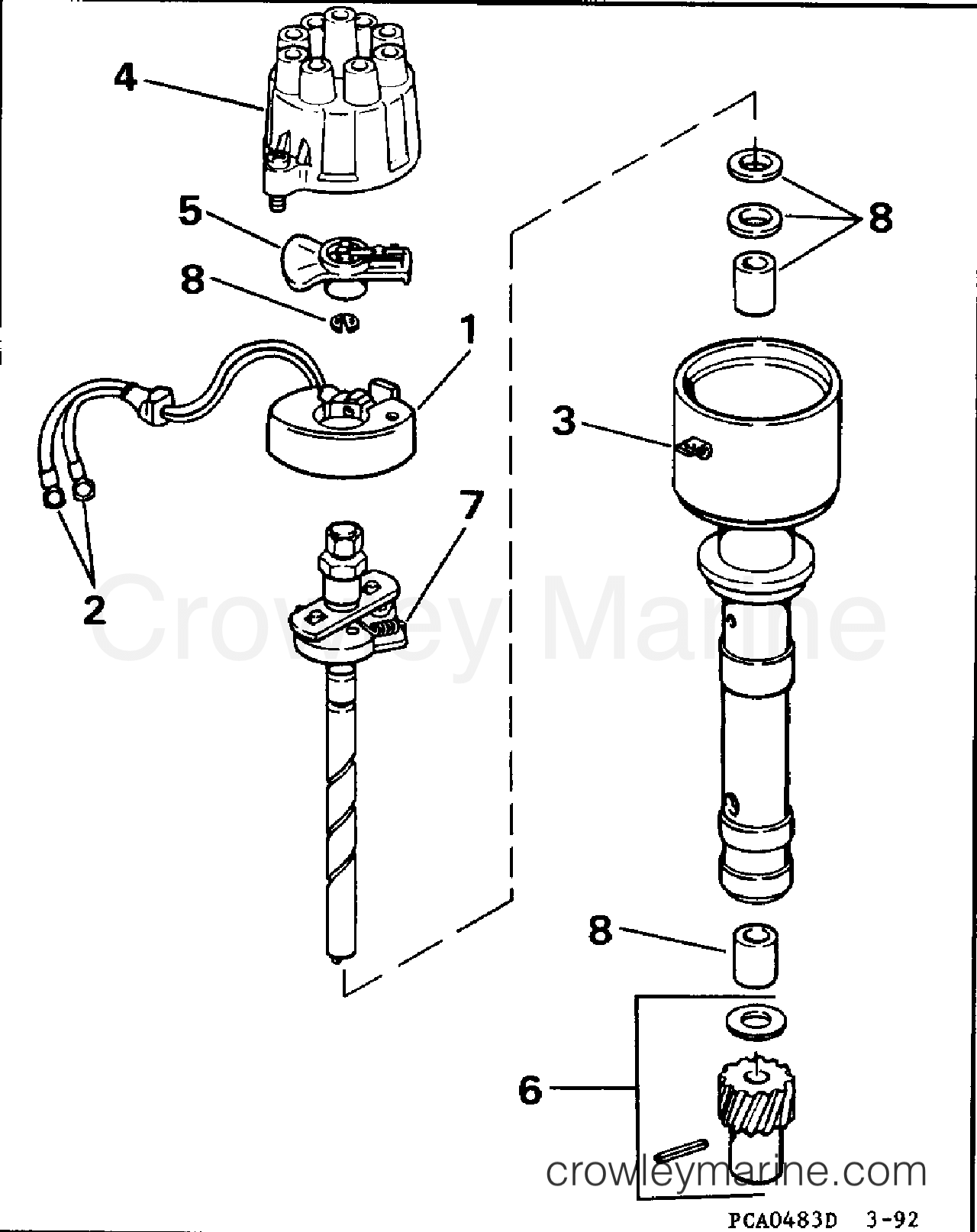 1996 Stern Drive 5.7 - 57FAPNCA - DISTRIBUTOR - 2V MODELS