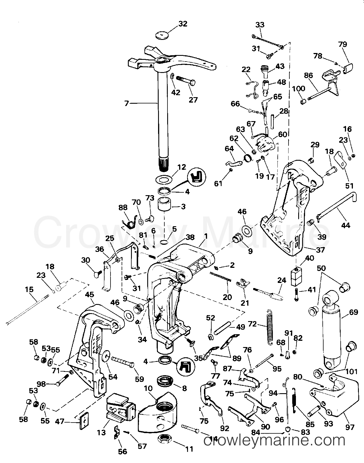 1995 Outboard 85 - E85TTLEOR - MIDSECTION