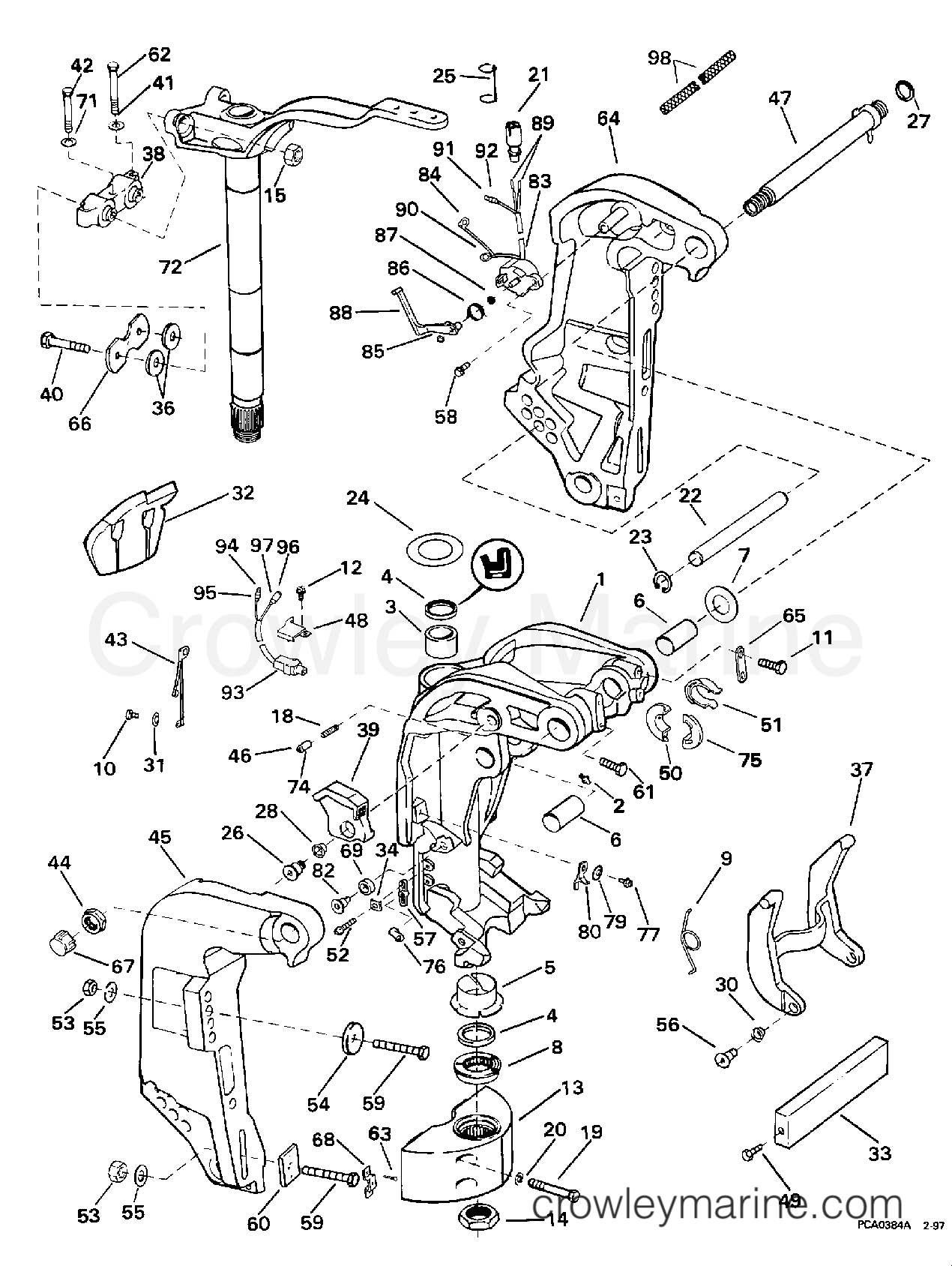 1998 Outboard 50 - J50DTLECA - MIDSECTION -- POWER TRIM & TILT