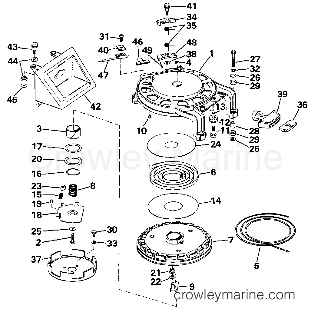 1992 Outboard 40 - E40TTLENM - REWIND STARTER
