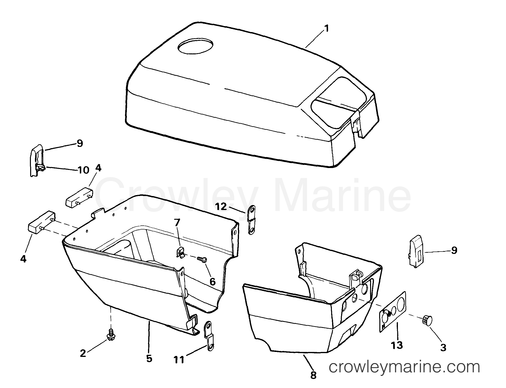 1999 Outboard 4 - J4REEA - ENGINE COVER
