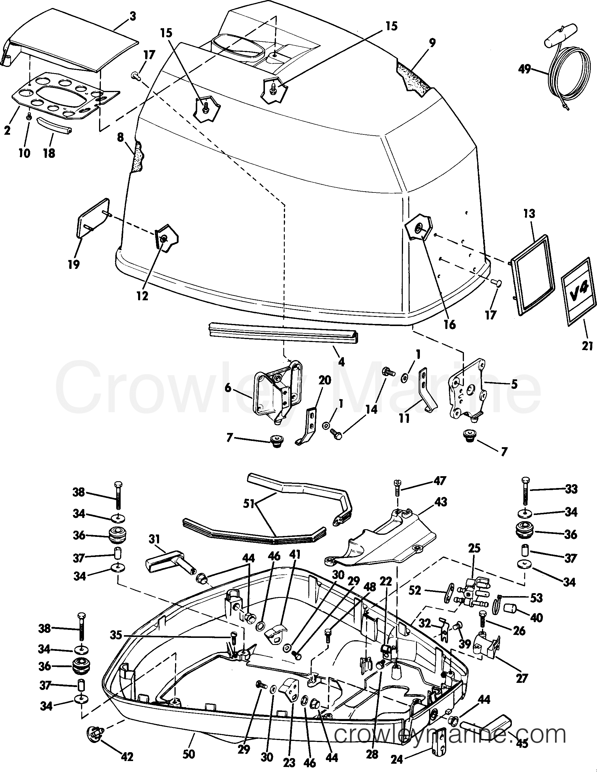 1985 Outboard 90 - J90MLCOS - ENGINE COVER - EVINRUDE