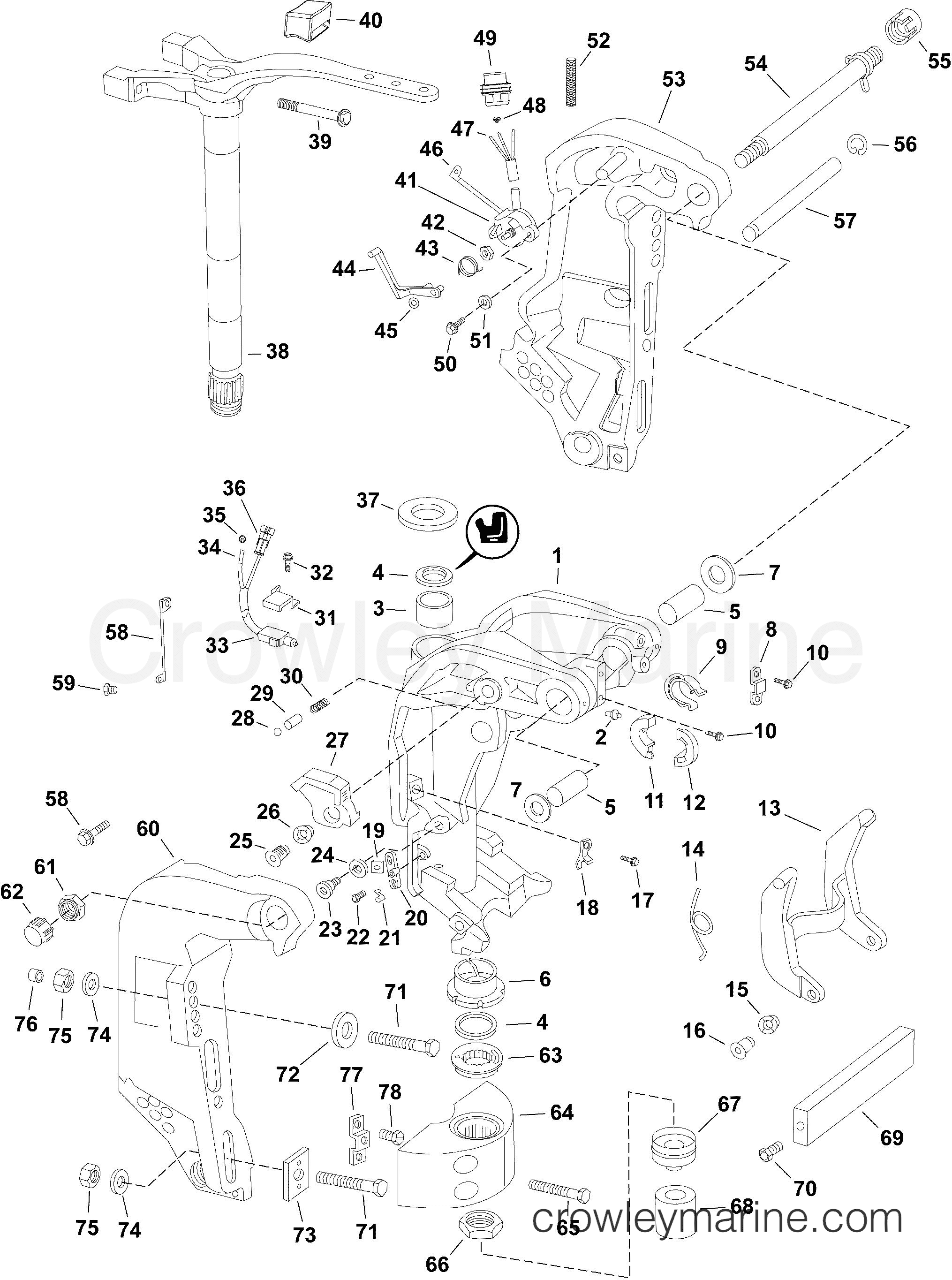AB Outboard 150 - E150DPLABA - SWIVEL BRACKET