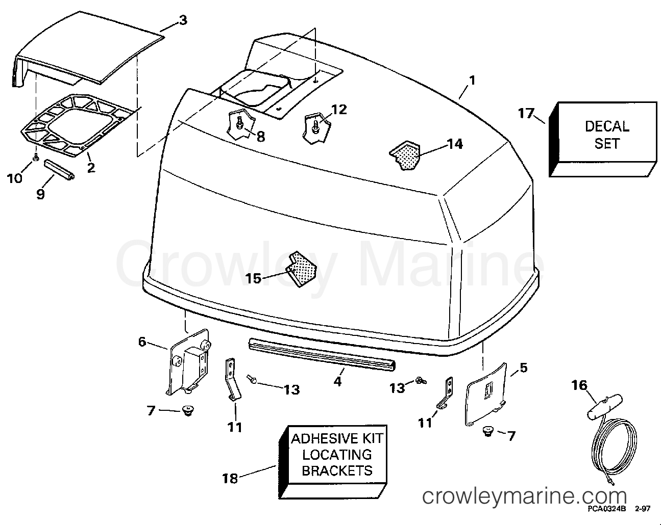 1997 Outboard 125 - SJ125WTPLJ - ENGINE COVER