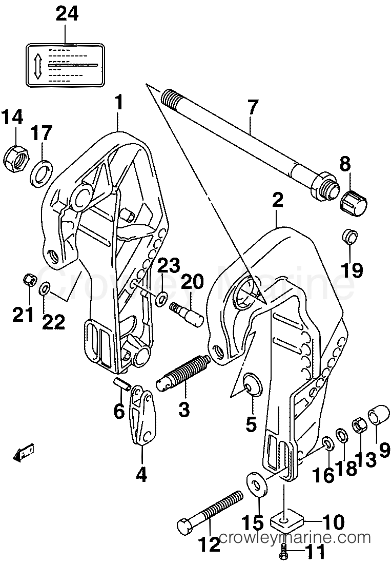2004 Outboard 25 - J25PL4SRS, - STERN BRACKET