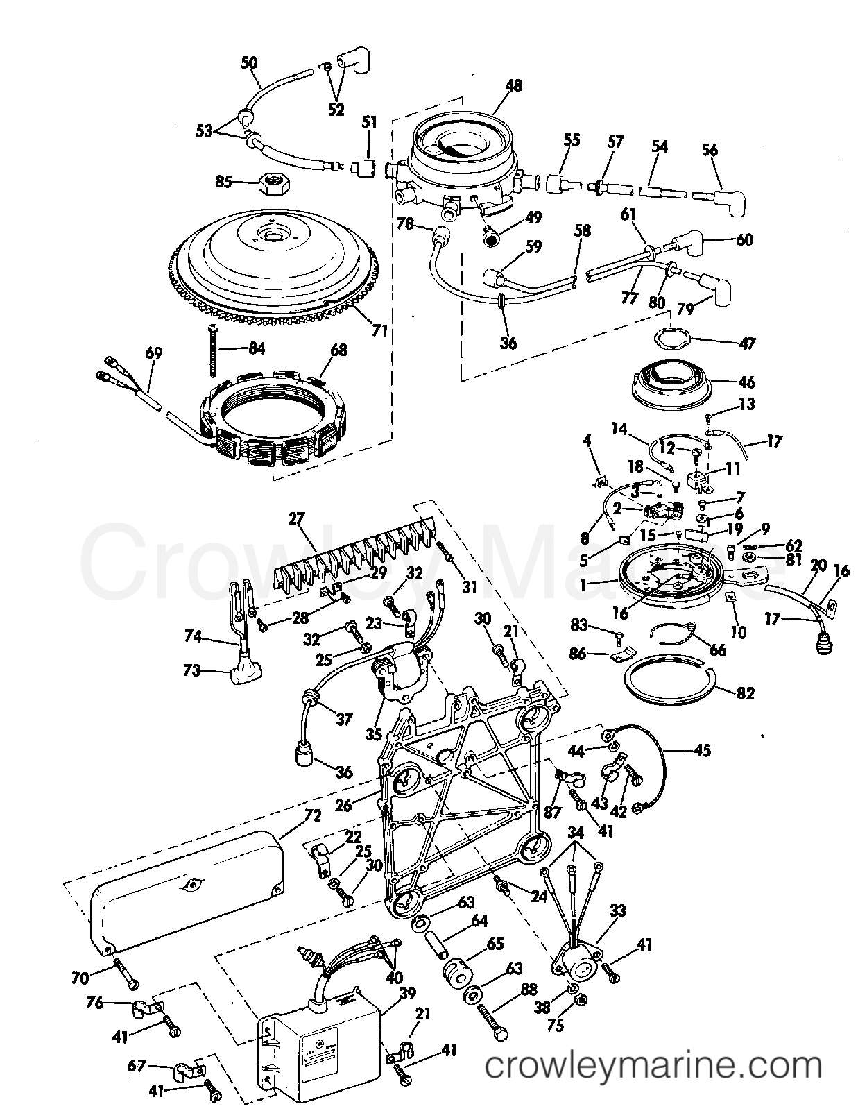 1969 Johnson Outboards 85 - 85ESL69E - DISTRIBUTOR GROUP section