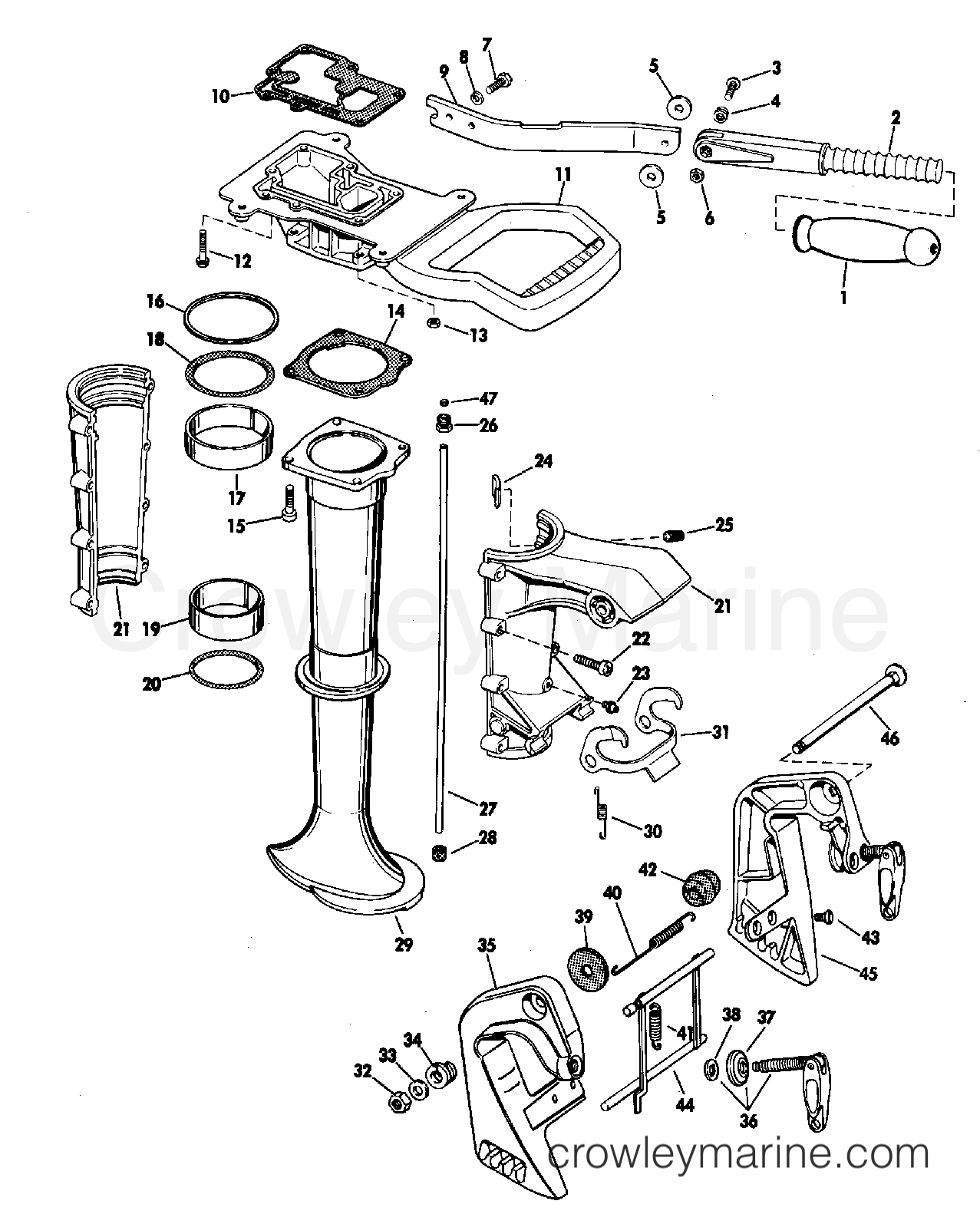 1968 Outboard 5 - LD-13E - LOWER UNIT GROUP