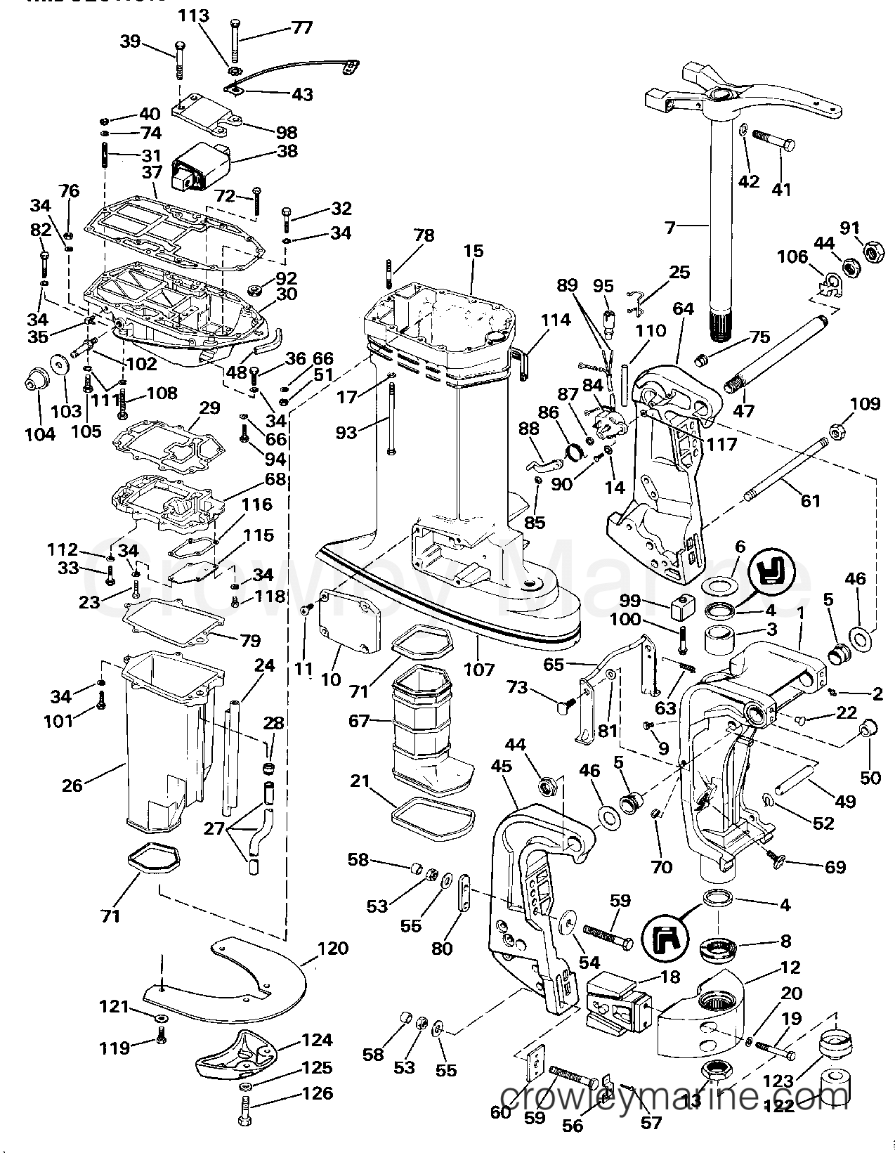 1989 Outboard 225 - J225CXCED - MIDSECTION