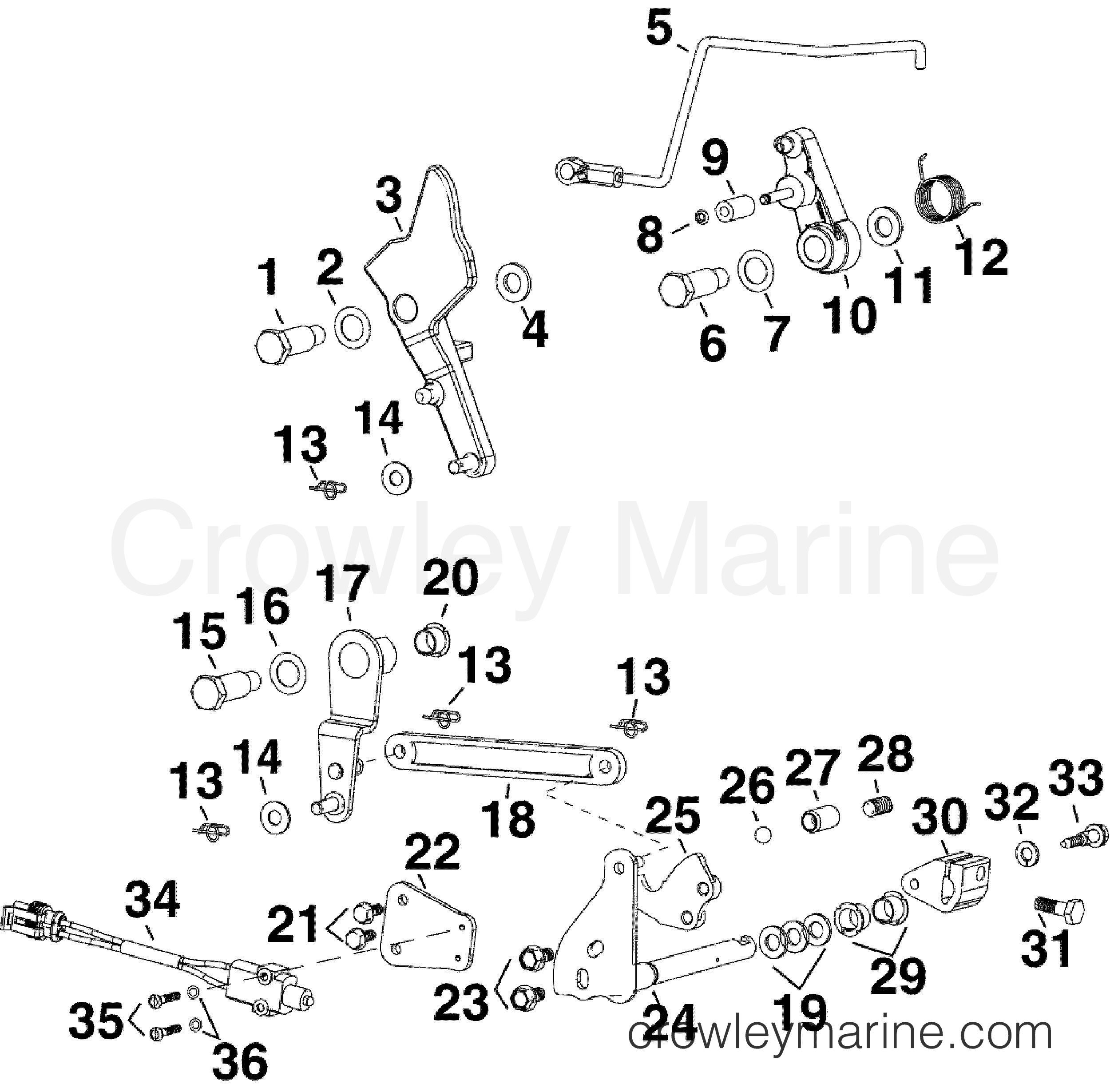 2012 Outboard 75 - E75DPLINC - THROTTLE & SHIFT LINKAGE